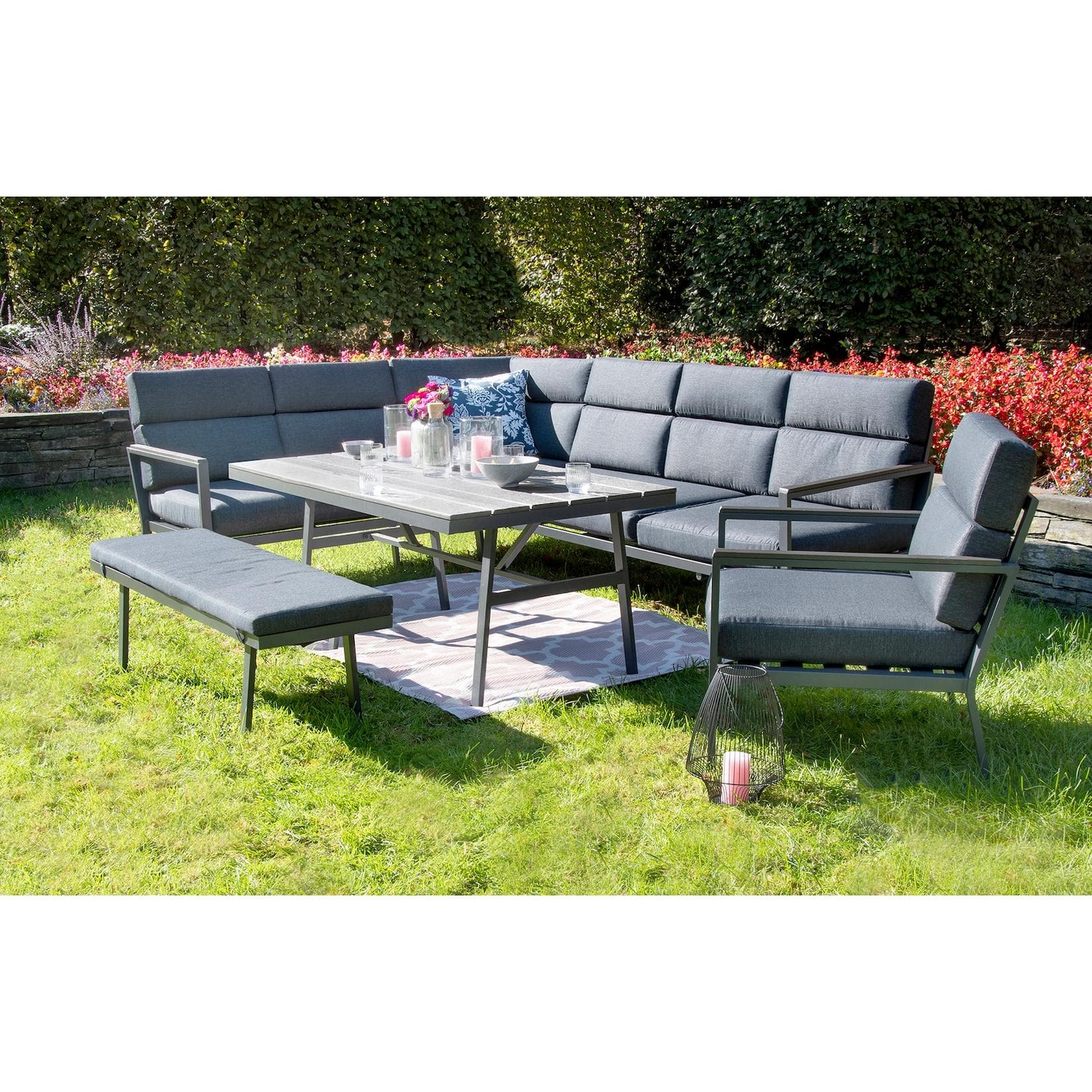bellavista Alu-Lounge "Sorrent" - Modulares Gartenlounge-Set für 9 Personen