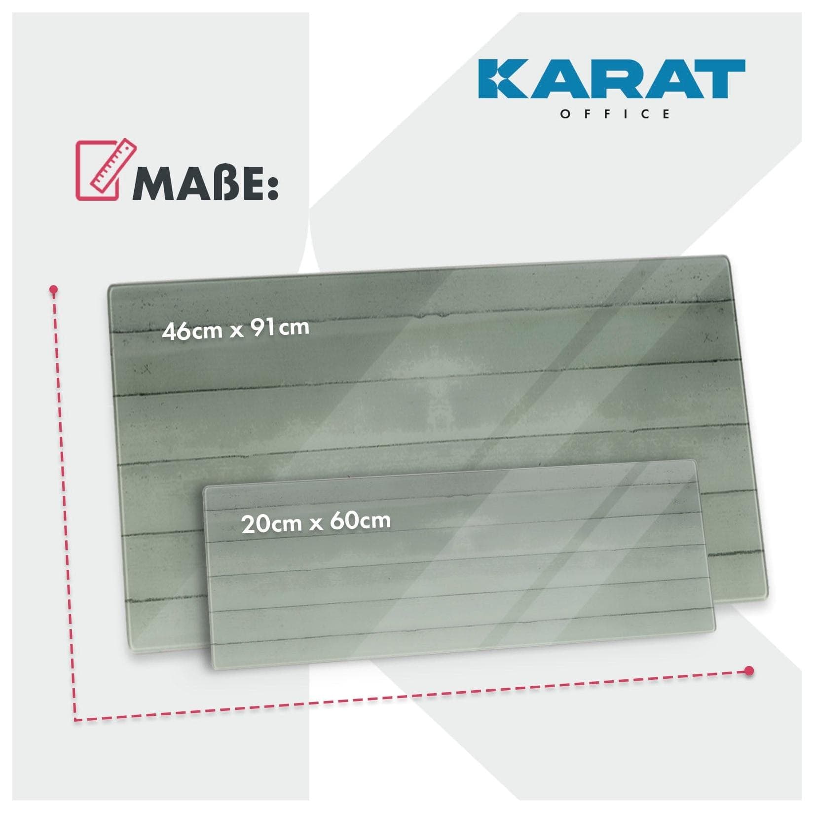 Karat office Design-Glas-Memoboard Wood Holzoptik Grau