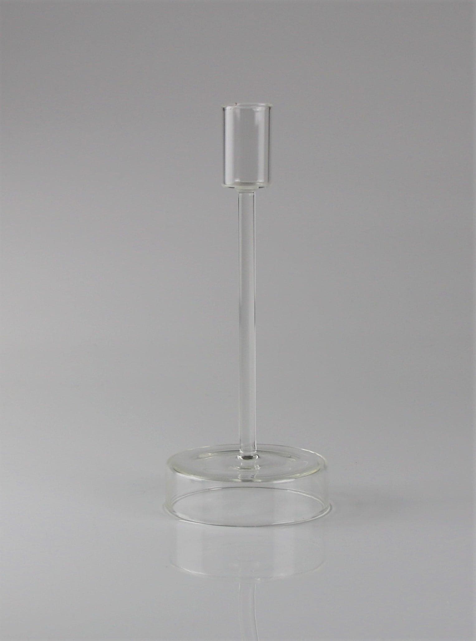 AM Design Kerzenständer aus klarem Glas transparent