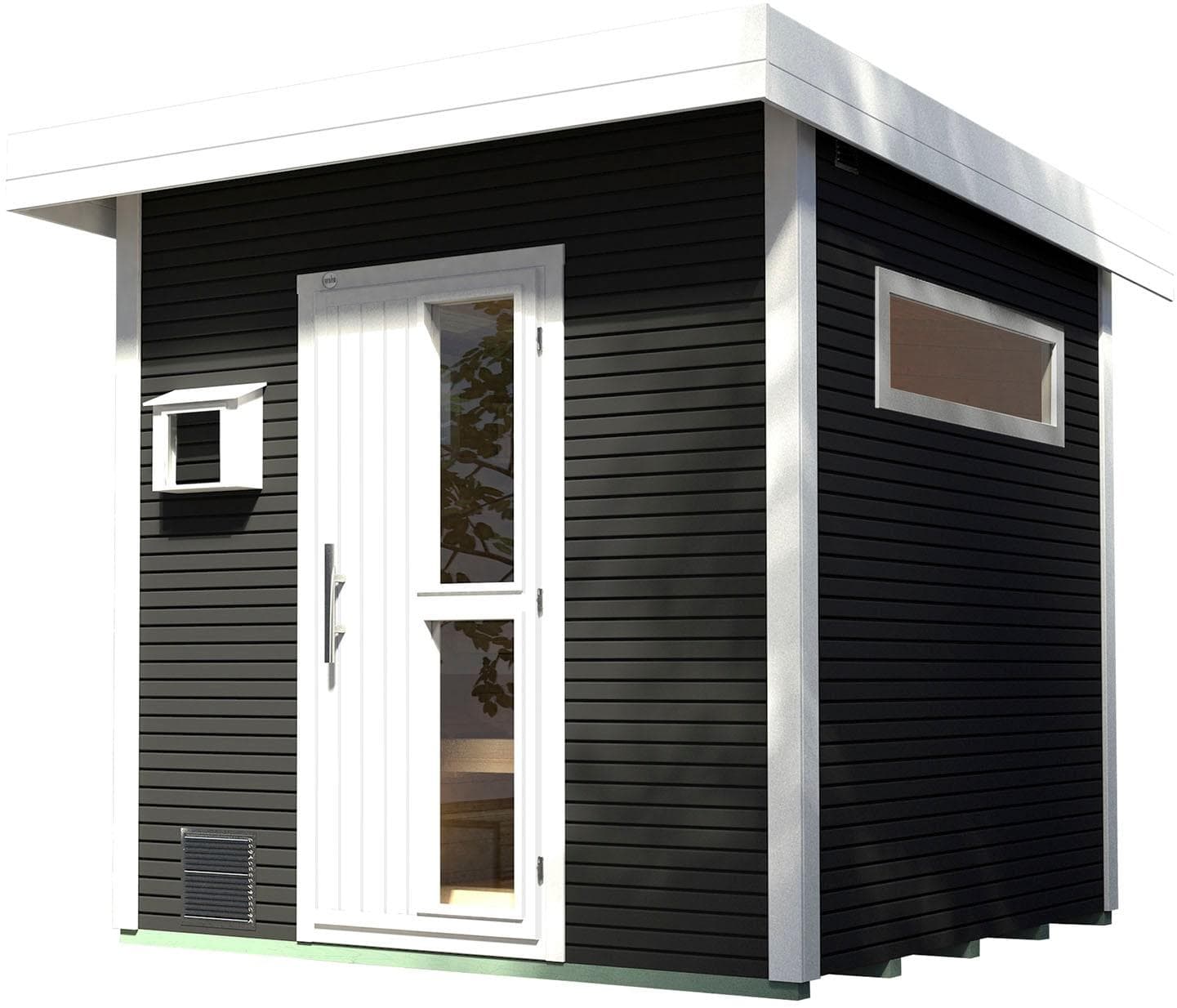 WEKA Design-Saunahaus Kuopio 1 Anthrazit Blockbohlen
