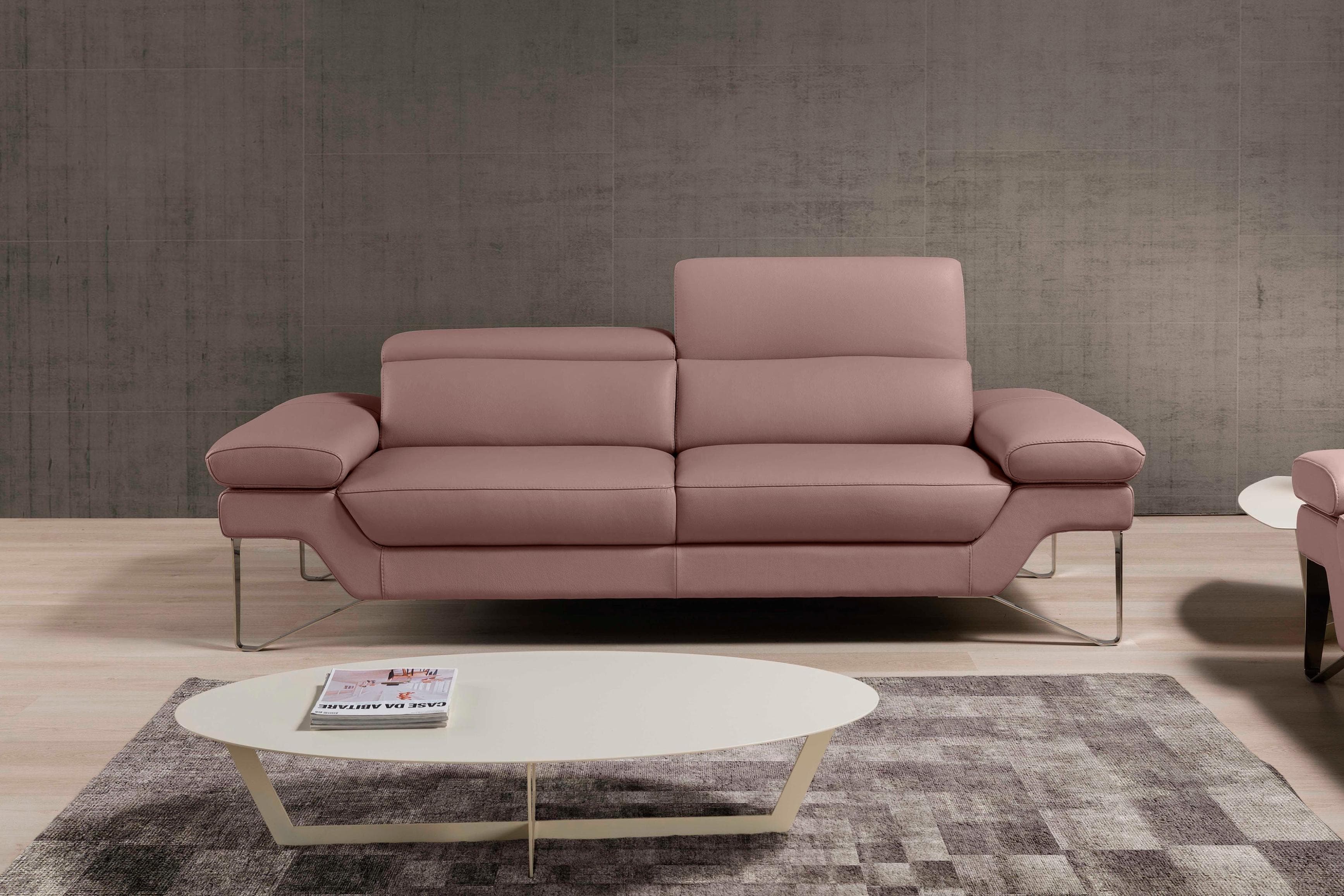 EGOITALIANO Princess Designsofa 2,5-Sitzer Rosa Leder