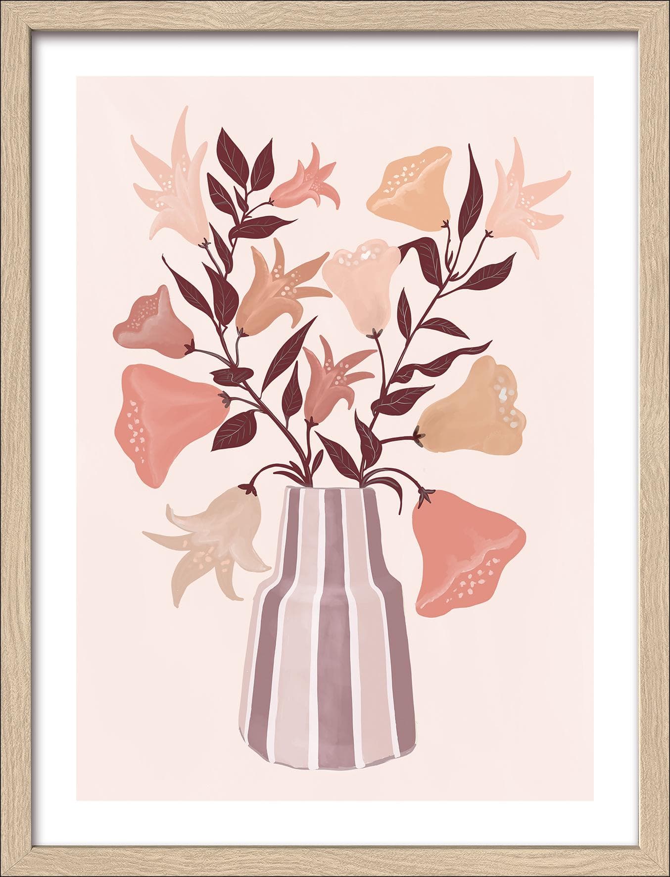 Pro Art Gerahmtes Bild CHECKERED VASE WITH FLOWERS