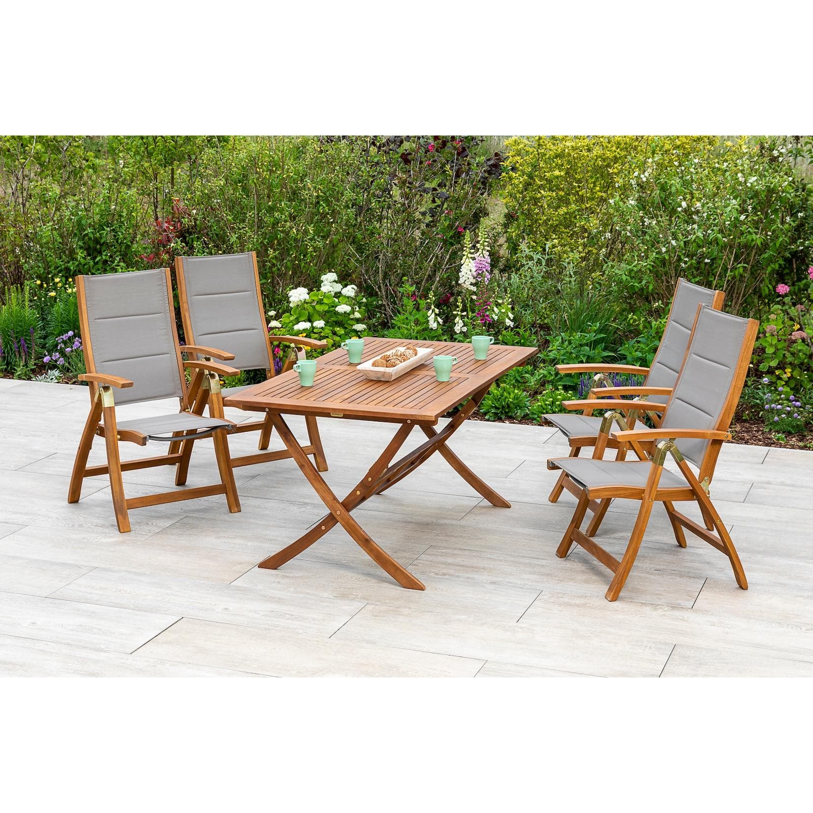 Merxx Acapulco Set 5tlg. Klapptisch mit Klappsessel