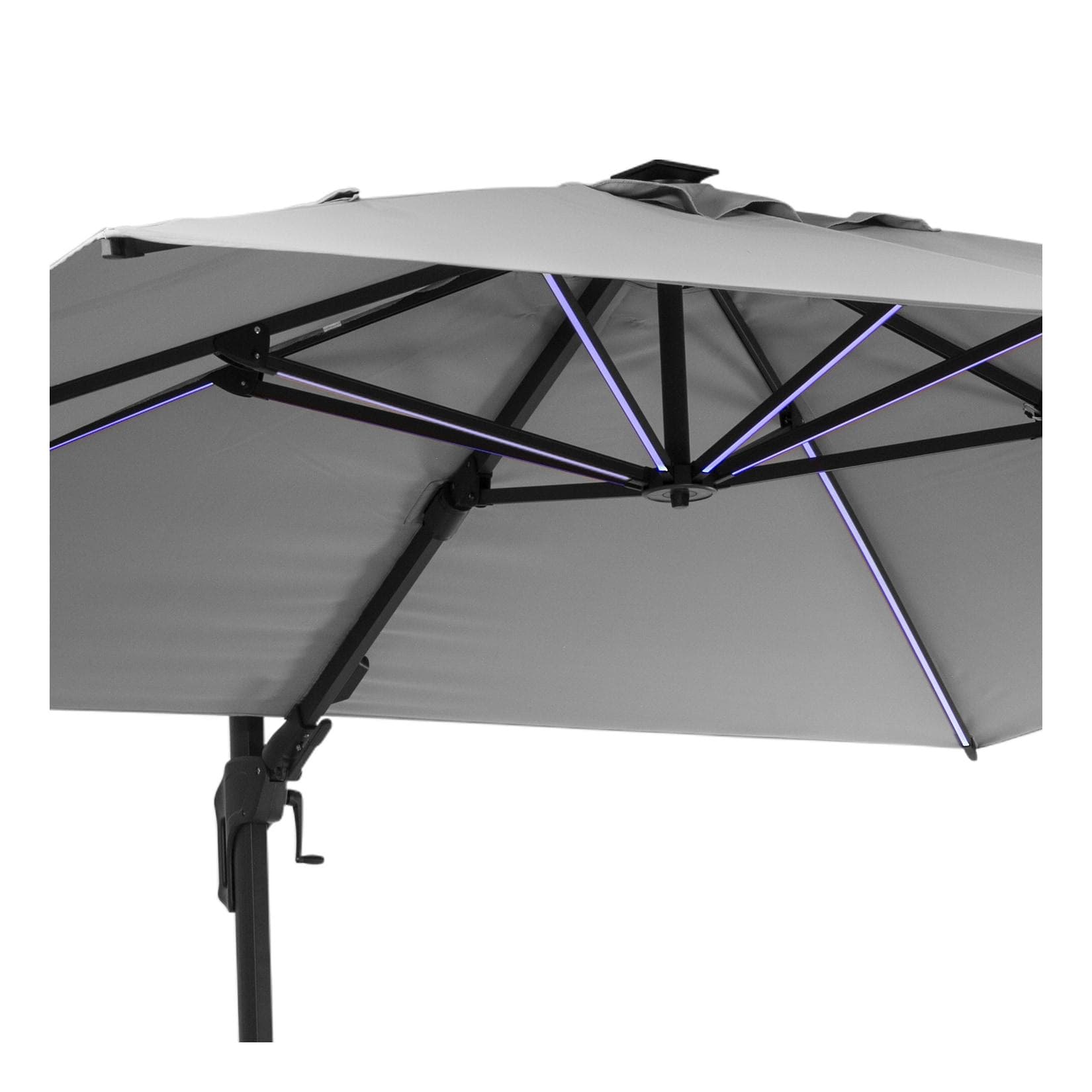 Blumfeldt Arles Sonnenschirm Anthrazit mit Solar-LED