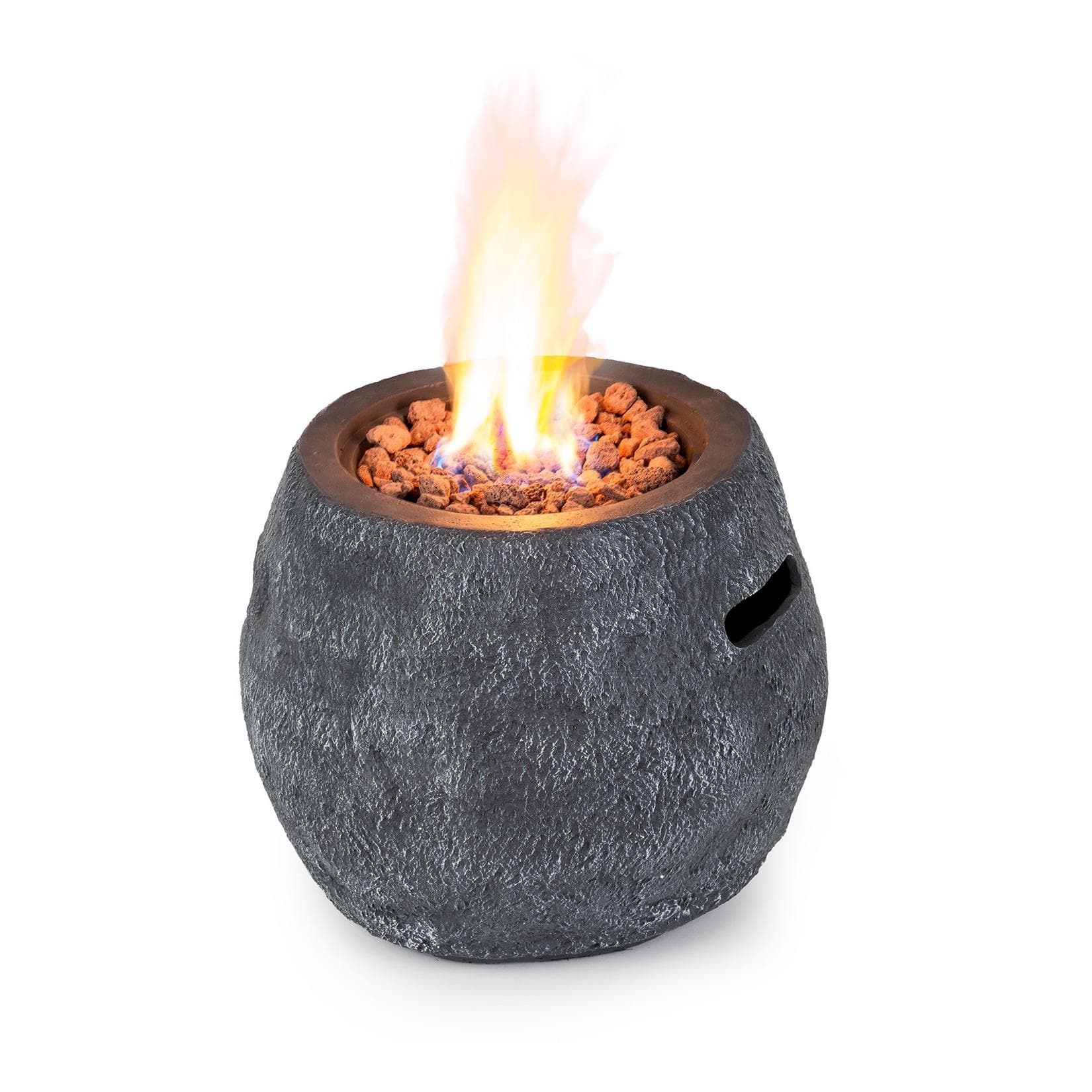 blumfeldt Andros Gas-Feuerstelle mit Deckel Holzoptik