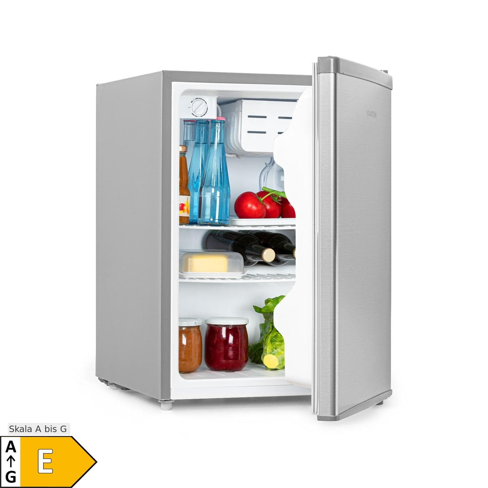 Klarstein Cool Kid Mini-Kühlschrank 66 Liter 41dB Silbergrau