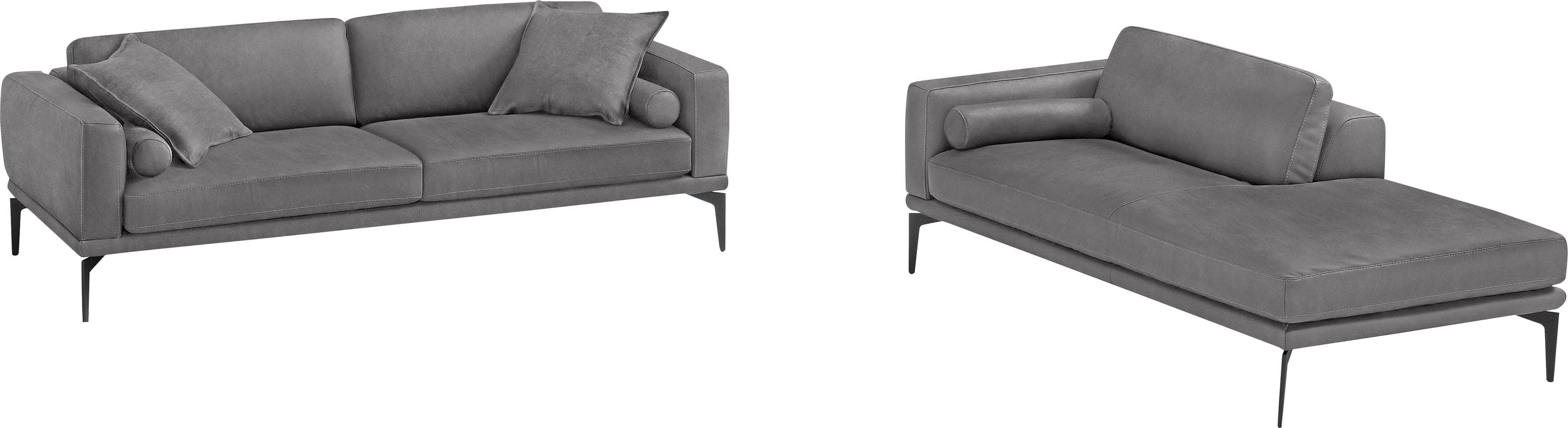 EGOITALIANO Polstergarnitur Masu Design Grau Leder