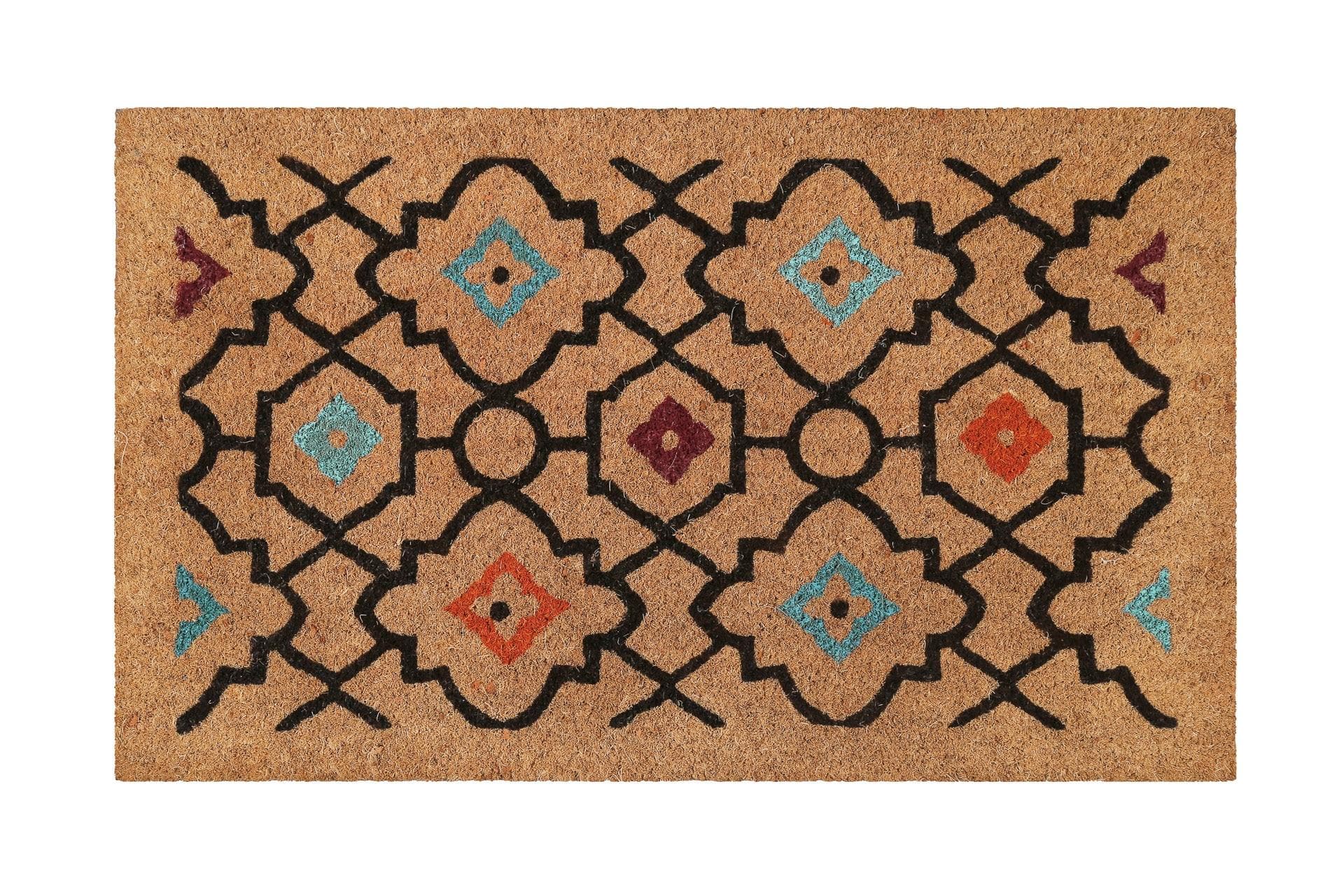 WECON HOME Fußmatte Posh Palace Beige/Schwarz Kokos