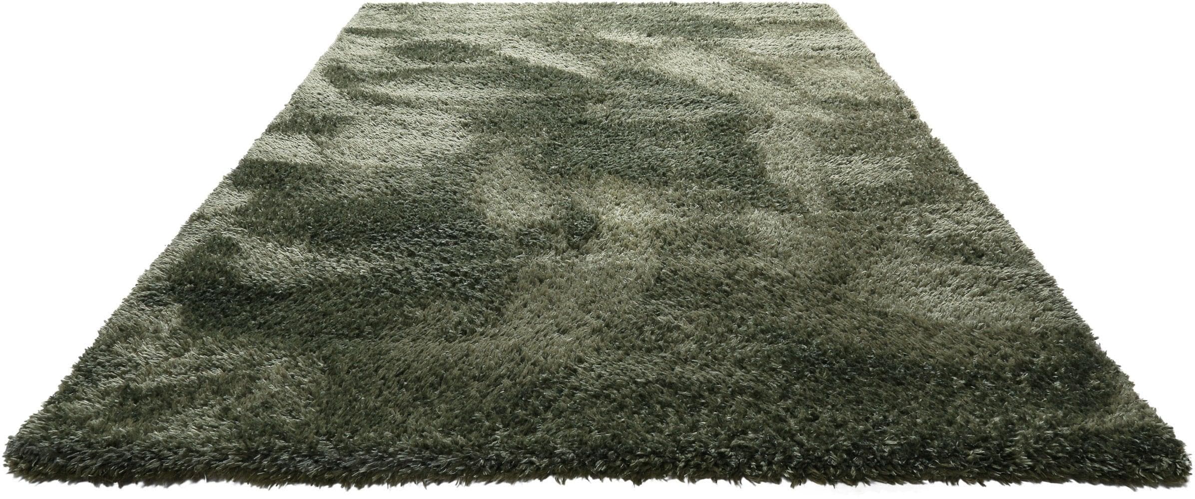 HOMIE LIVING Hochflor-Teppich Matteo Grün Shaggy 80x230cm