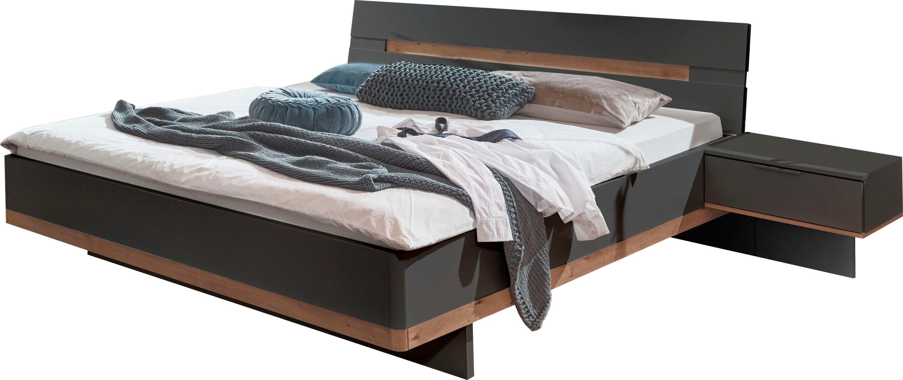 WIMEX Bettanlage Gibraltar Grau Braun Holzwerkstoff Schlafzimmer-Set