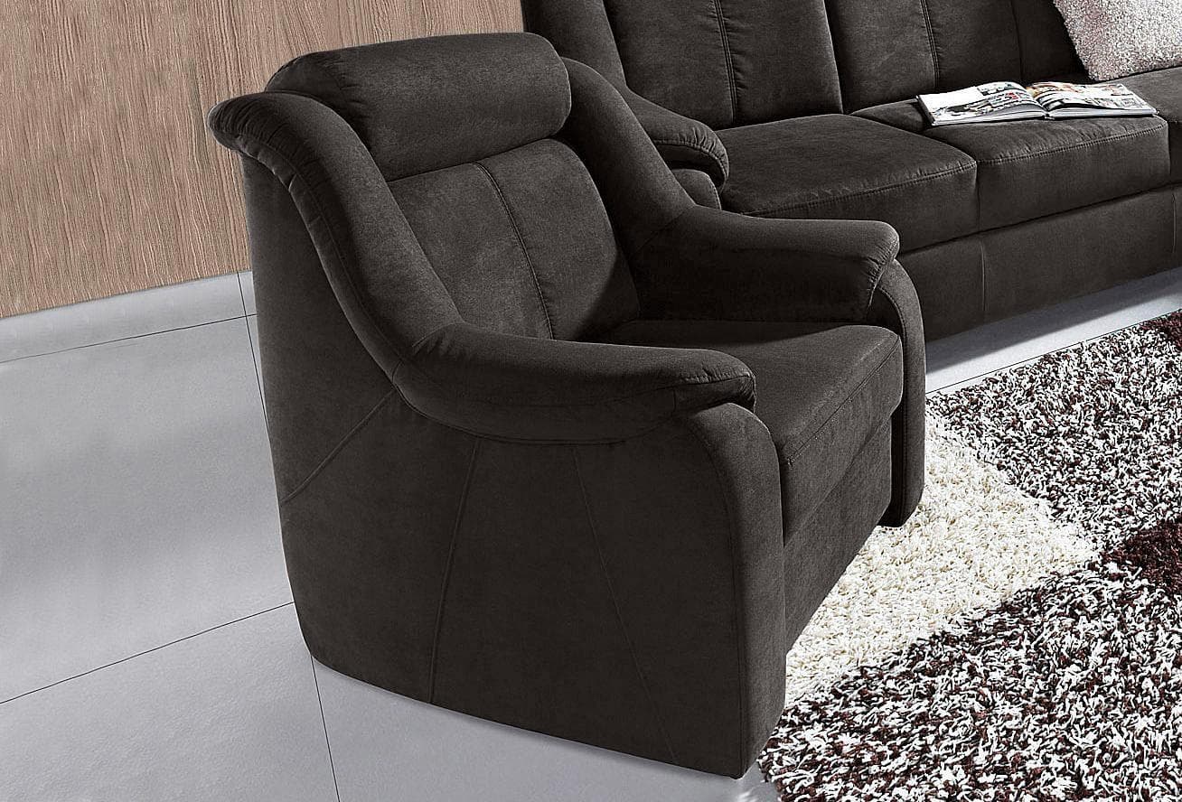 SIT & MORE Sessel Basel Schwarz Luxus-Microfaser