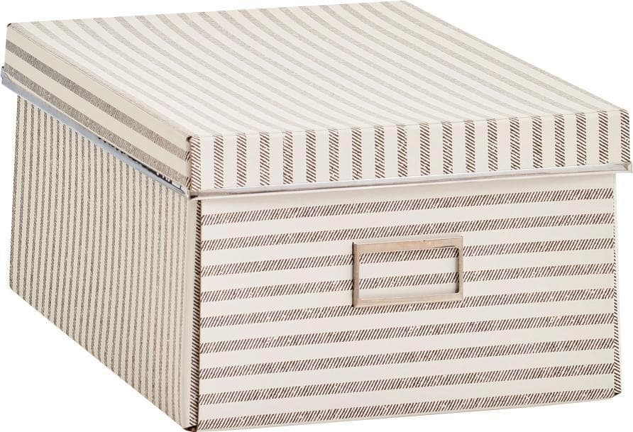 Zeller Present Aufbewahrungsbox Stripes - Beige Pappe