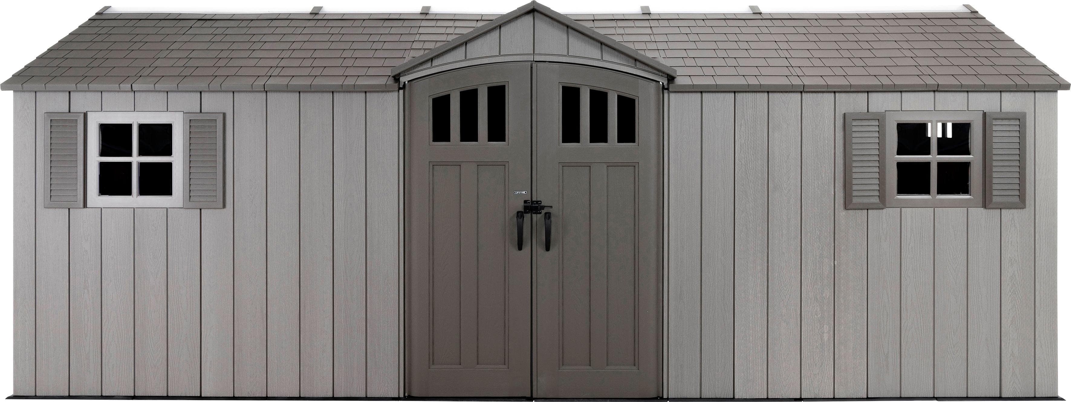 LIFETIME Gerätehaus Neptun Grau HDPE Kunststoff