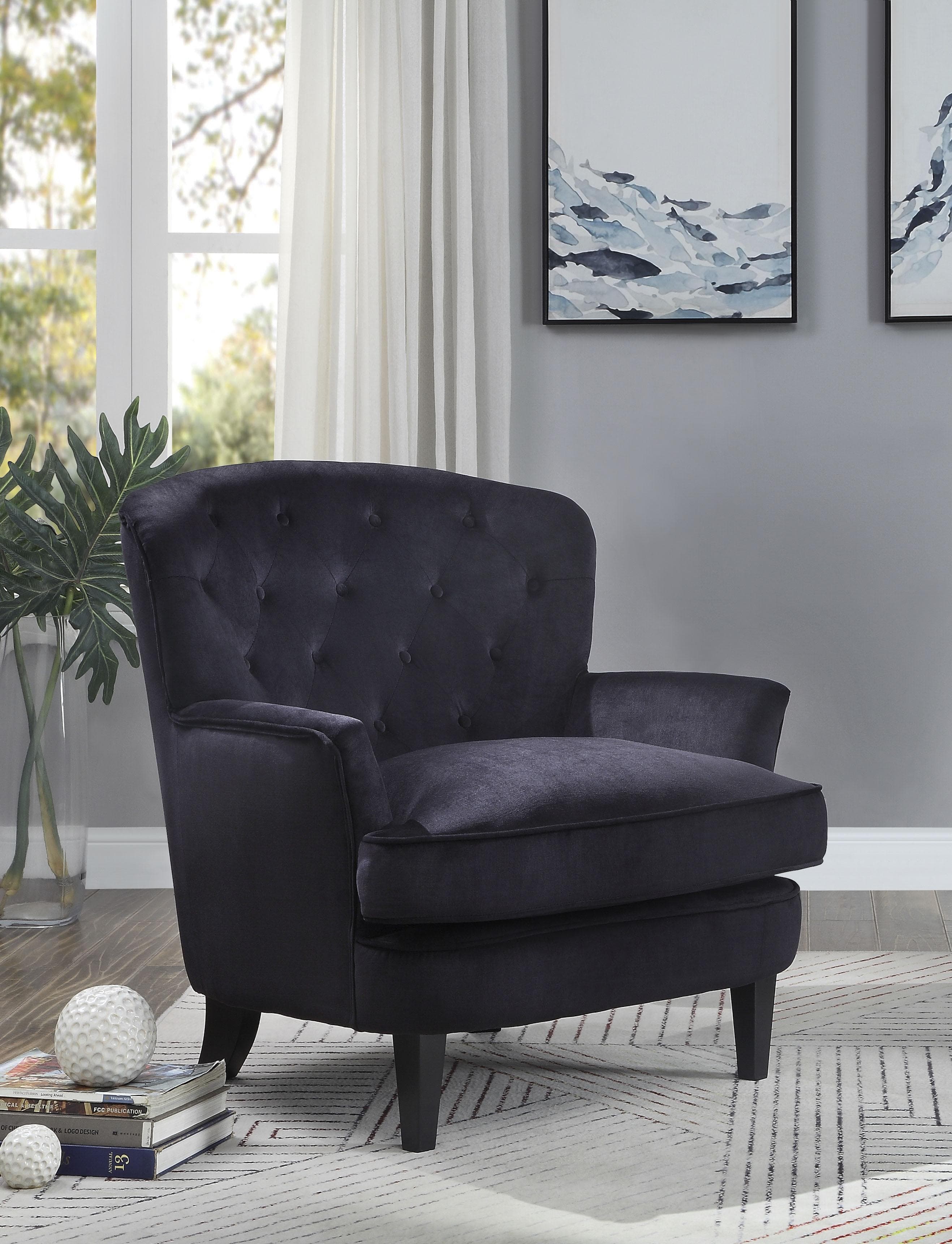 ATLANTIC HOME COLLECTION Sessel Leo Schwarz Samtvelours
