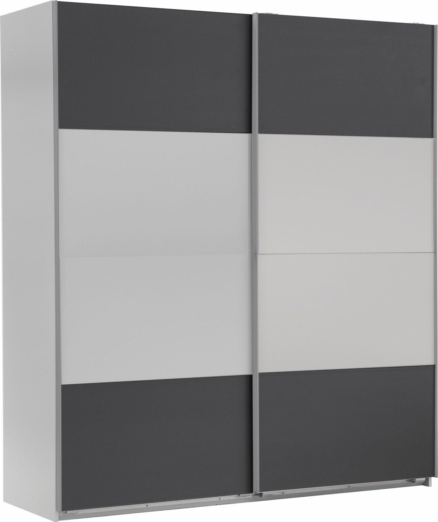 WIMEX Easy Schwebetürenschrank Weiß/Graphit 135x210x65 cm