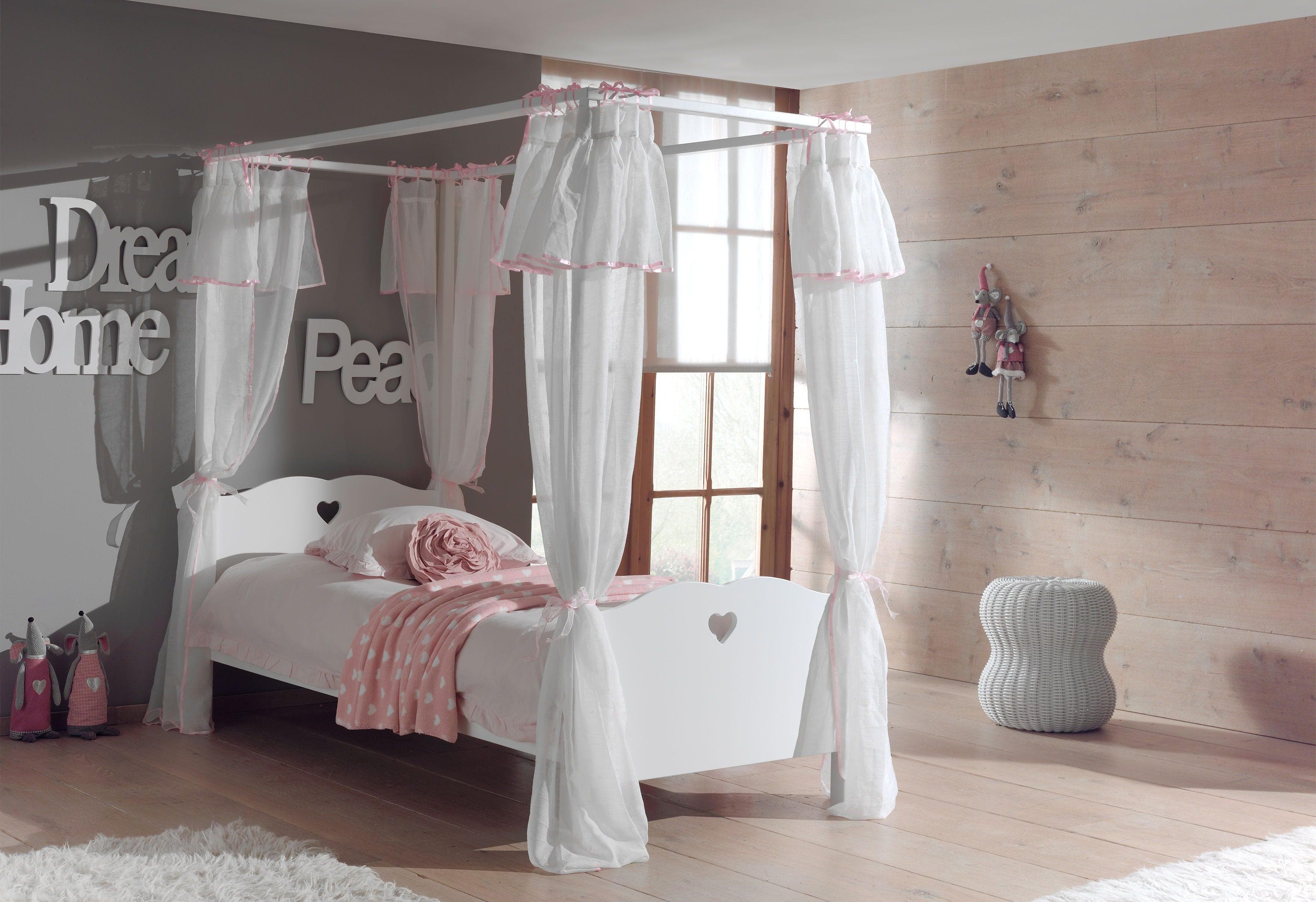 VIPACK Himmelbett Amori Weiß mit Himmelgestänge