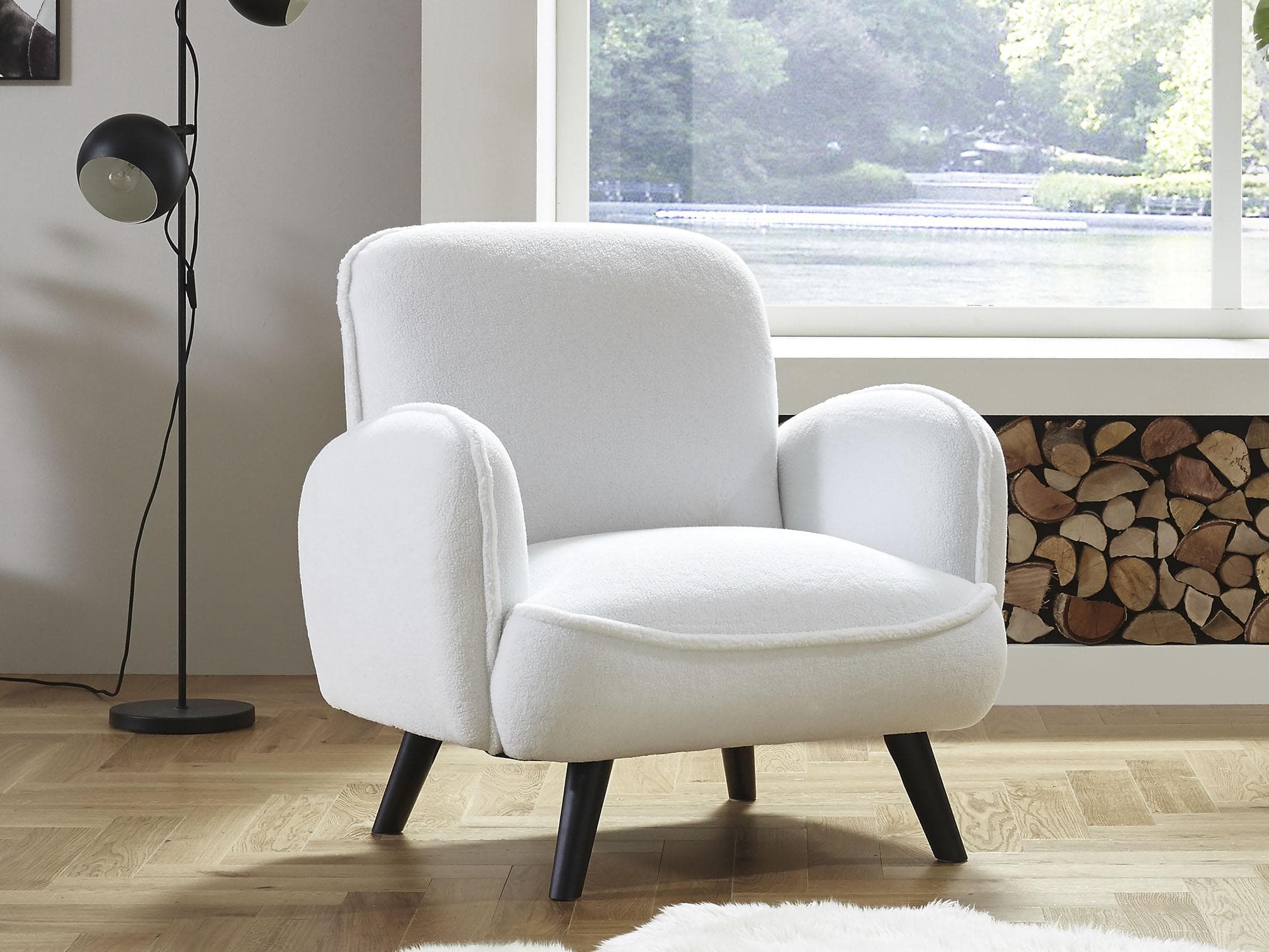 ATLANTIC HOME COLLECTION Sessel Ben Weiß Fellimitat