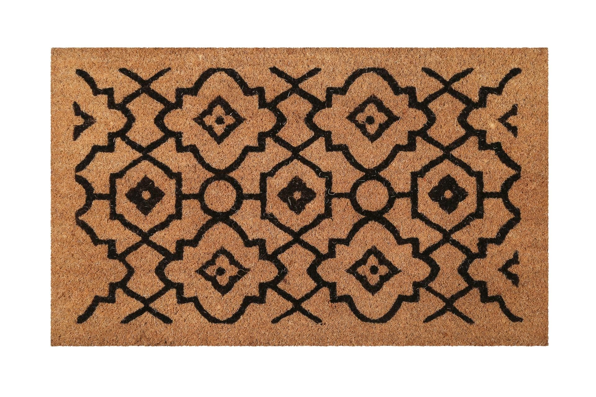 WECON HOME Fußmatte Posh Palace Beige Schwarz Kokos Rutschfest