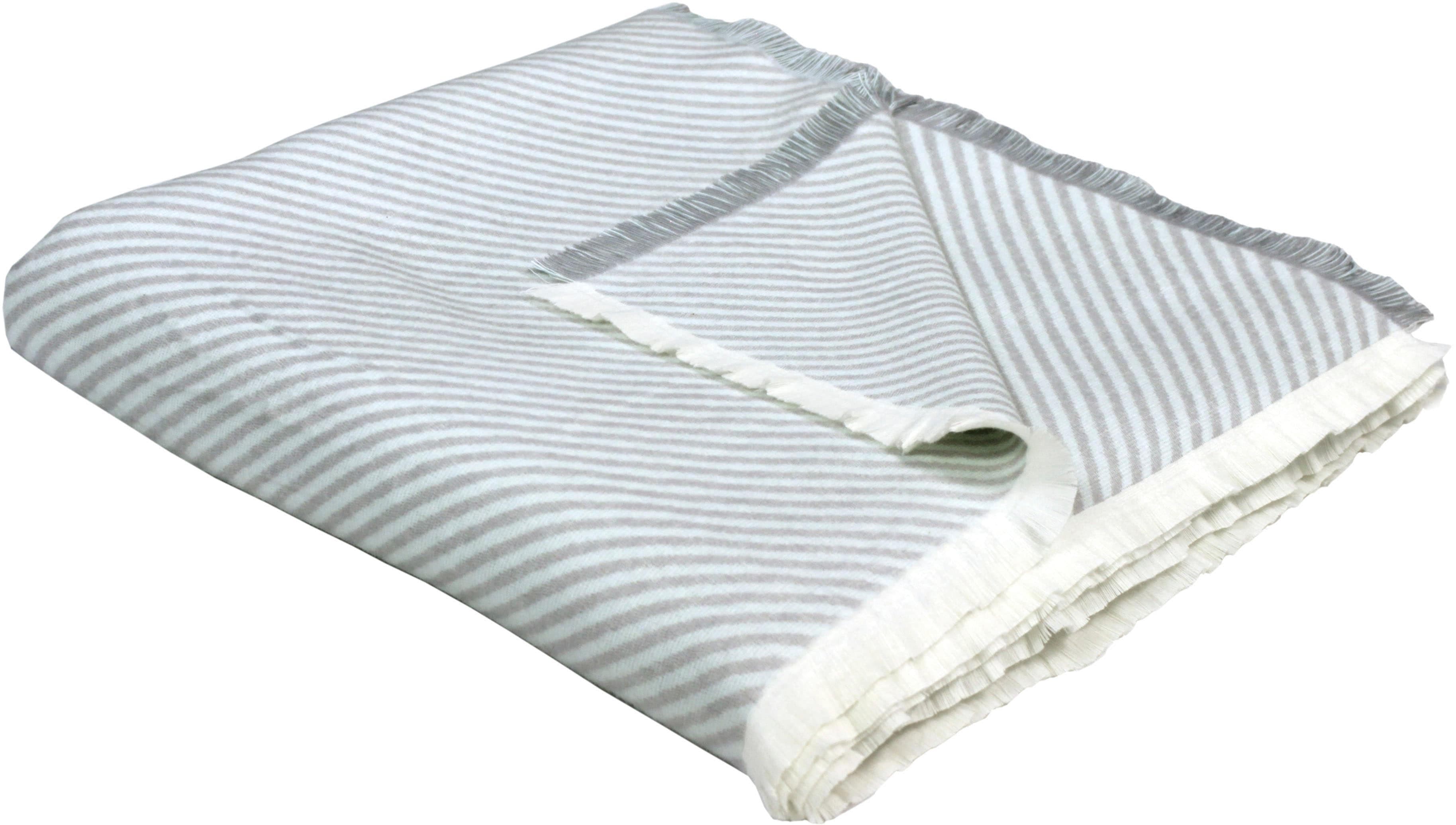 ADAM Wohndecke Stripes Hellgrau Bio-Baumwolle GOTS