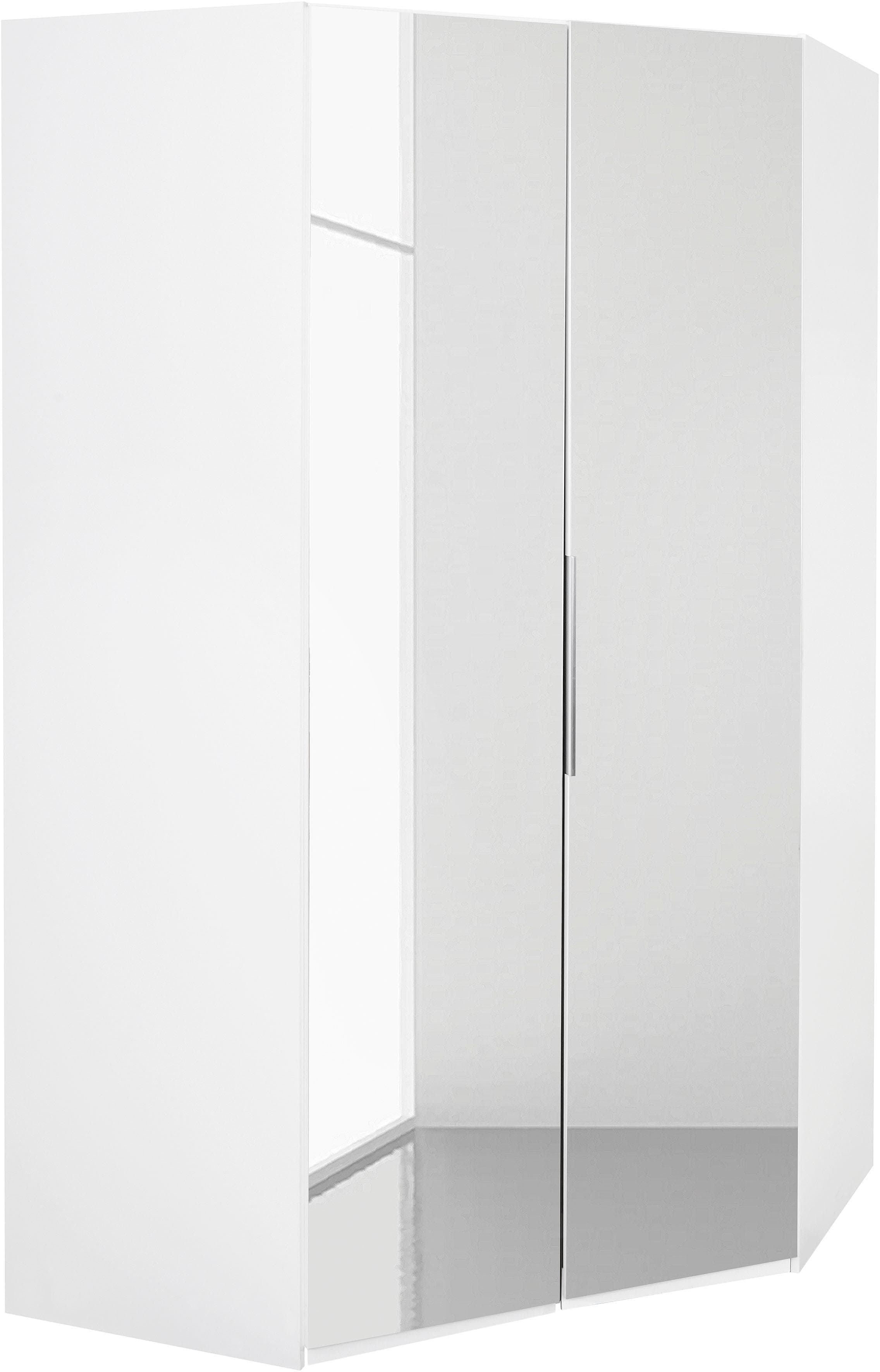 Wimex Eckkleiderschrank Level weiß mit Spiegeltüren