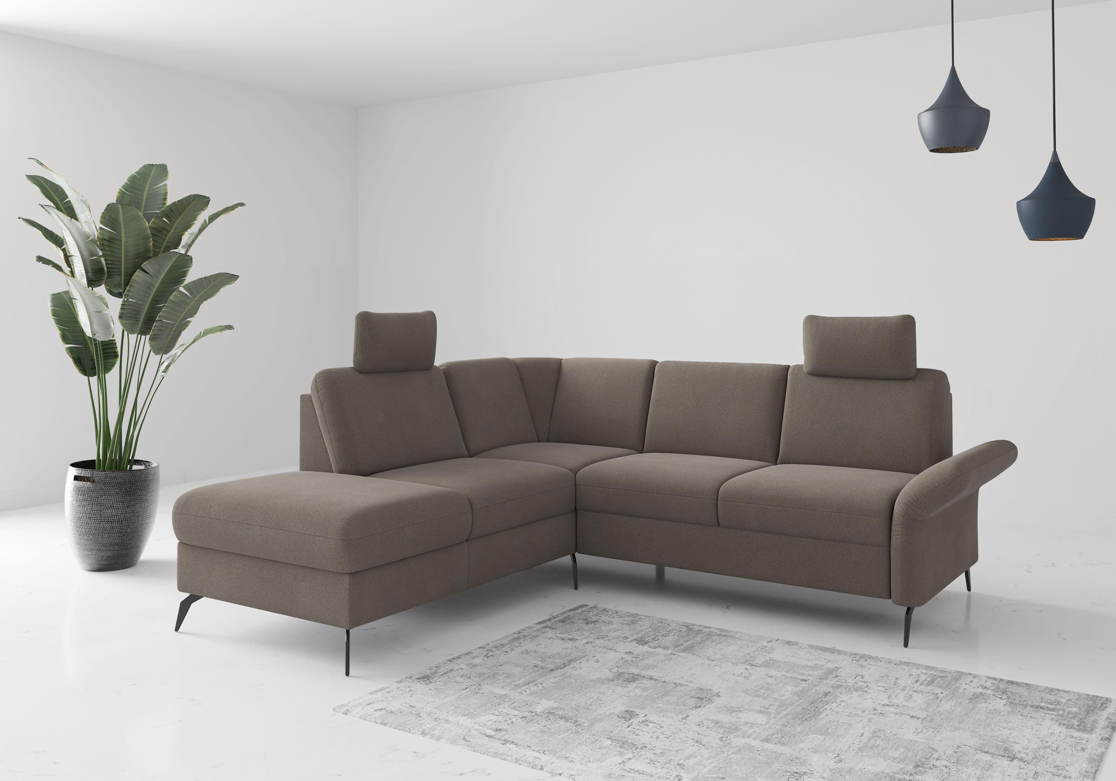 Ecksofa HOME AFFAIRE Rochelle Braun Federkern-Polsterung