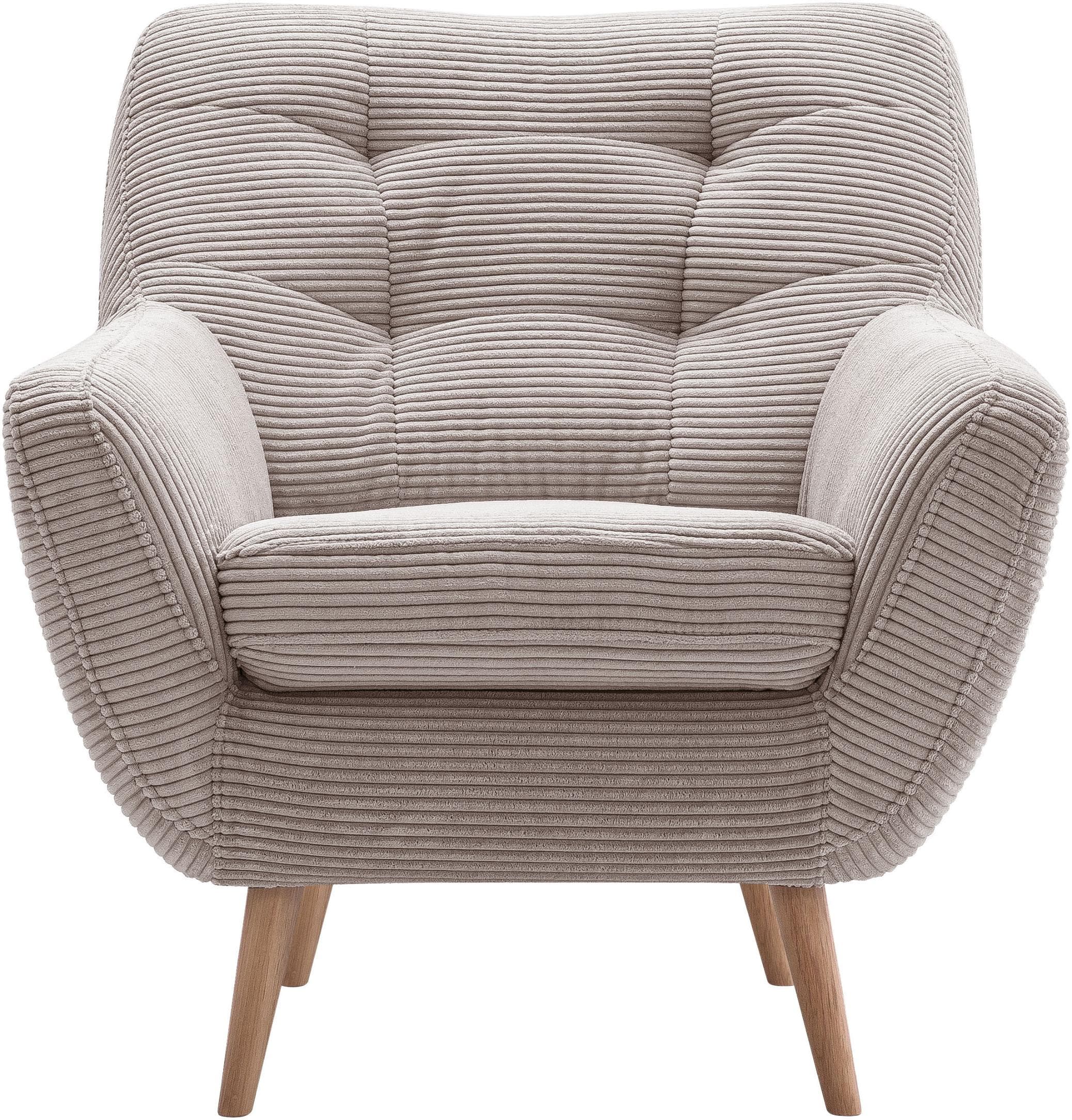 EXXPO SOFA FASHION Scandi Loungesessel Cord Cappuccino