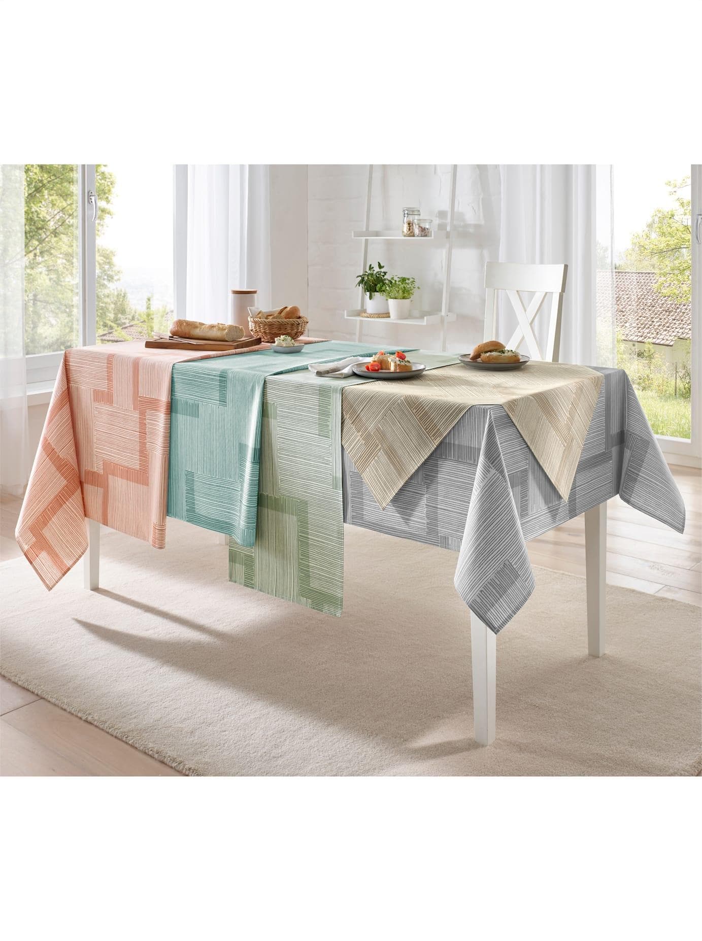 Tischdecke Gr. 3 Pistazie-Weiß Bedruckt 140x110cm