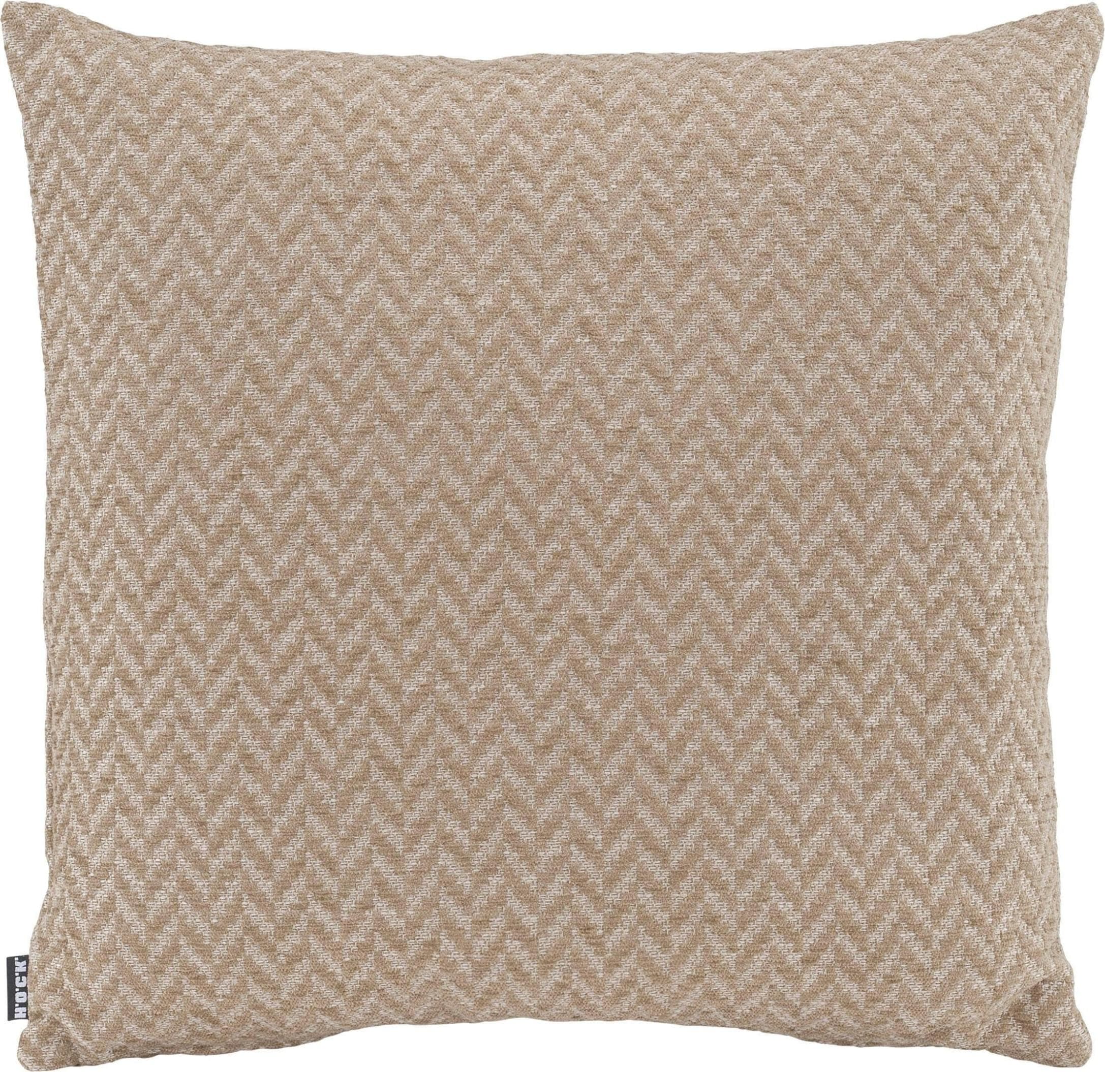 H.O.C.K. Zircono Dekokissen Beige Zick-Zack Muster 50x50 cm