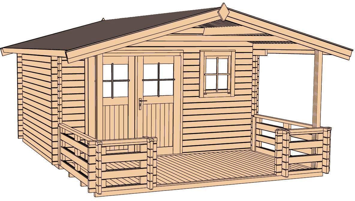WEKA Gartenhaus 136 B 45 mm Natur Fichte Blockbohlensystem