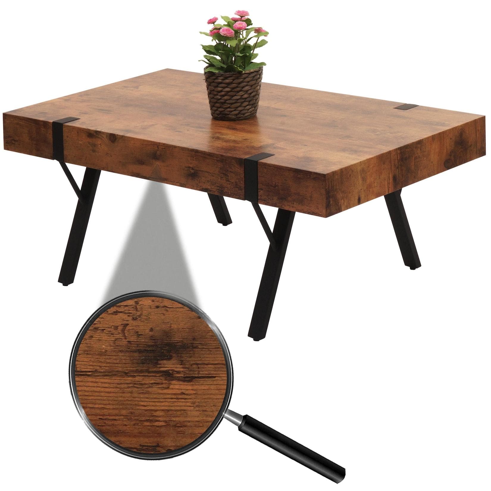 Couchtisch MCW-L54 Wohnzimmertisch Beistelltisch Sofatisch Dunkle Wildeiche