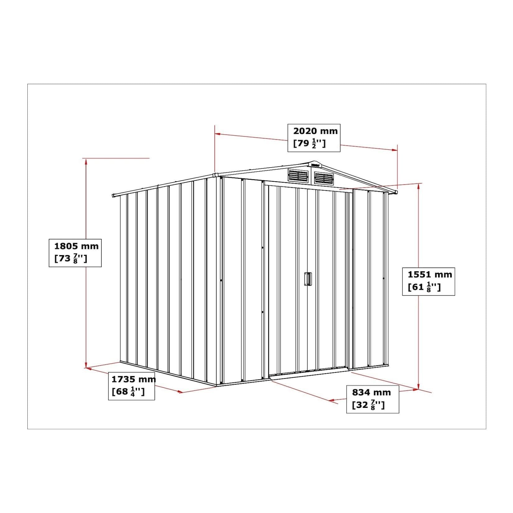 Duramax Metall Gartenhaus 202x174 Geräteschuppen Schiebetüren Grau