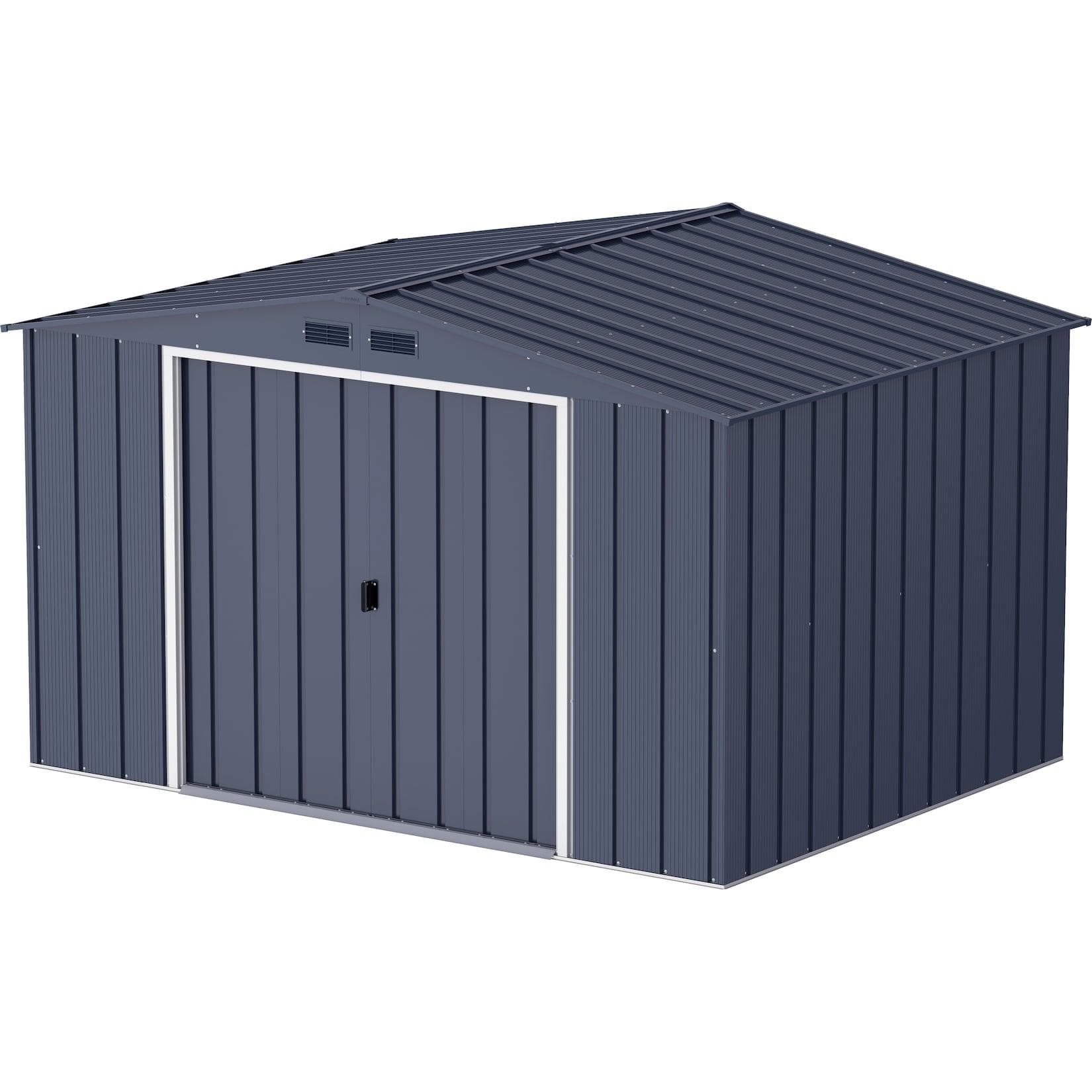 Duramax Metall Gartenhaus 322x234 Geräteschuppen Schiebetüren