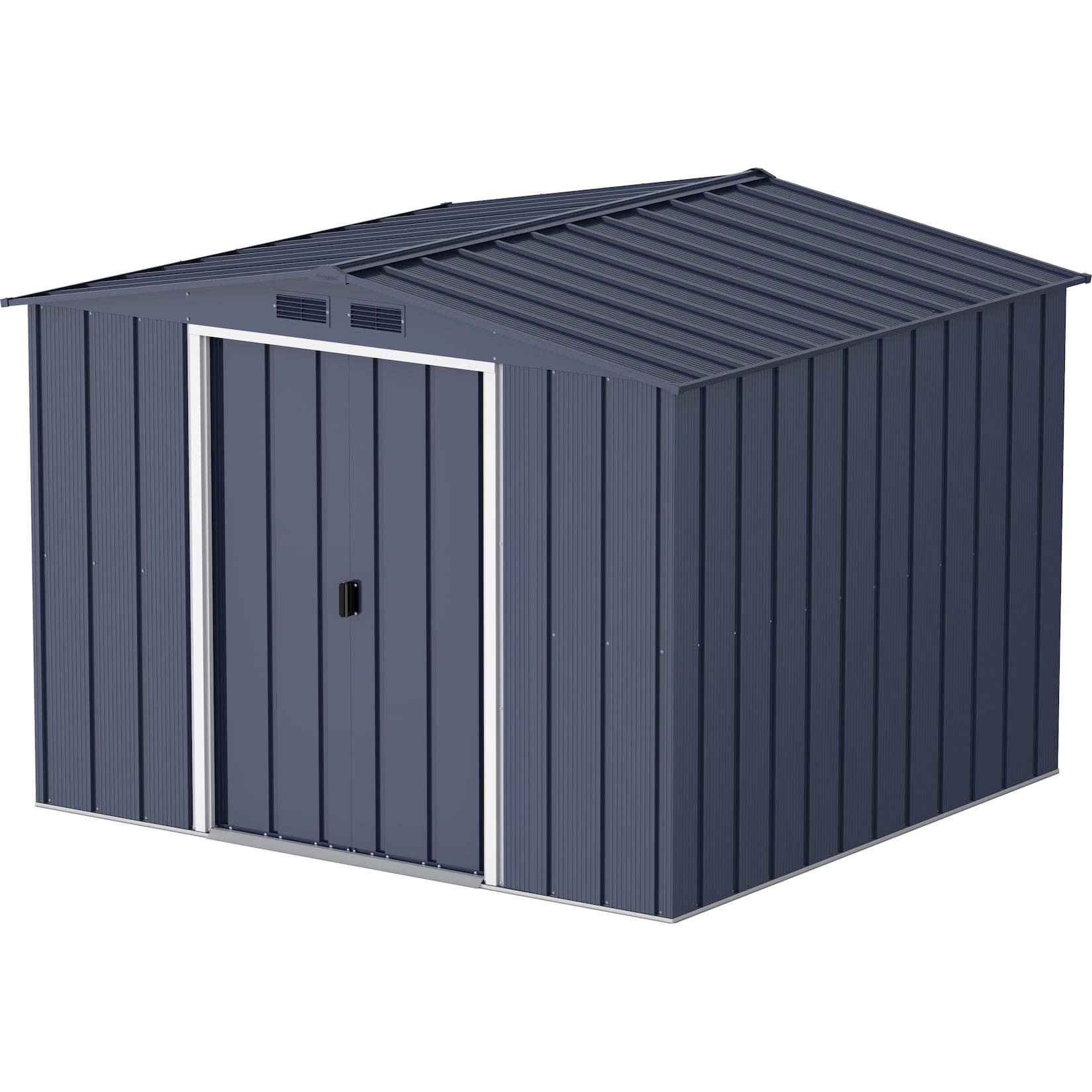 Duramax Metall Gartenhaus 262x234 Geräteschuppen Schiebetüren