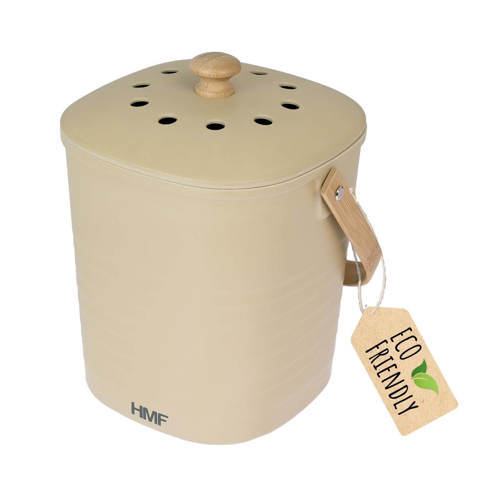 HMF 3780 Nachhaltiger Biomülleimer Küche 6 Liter Beige
