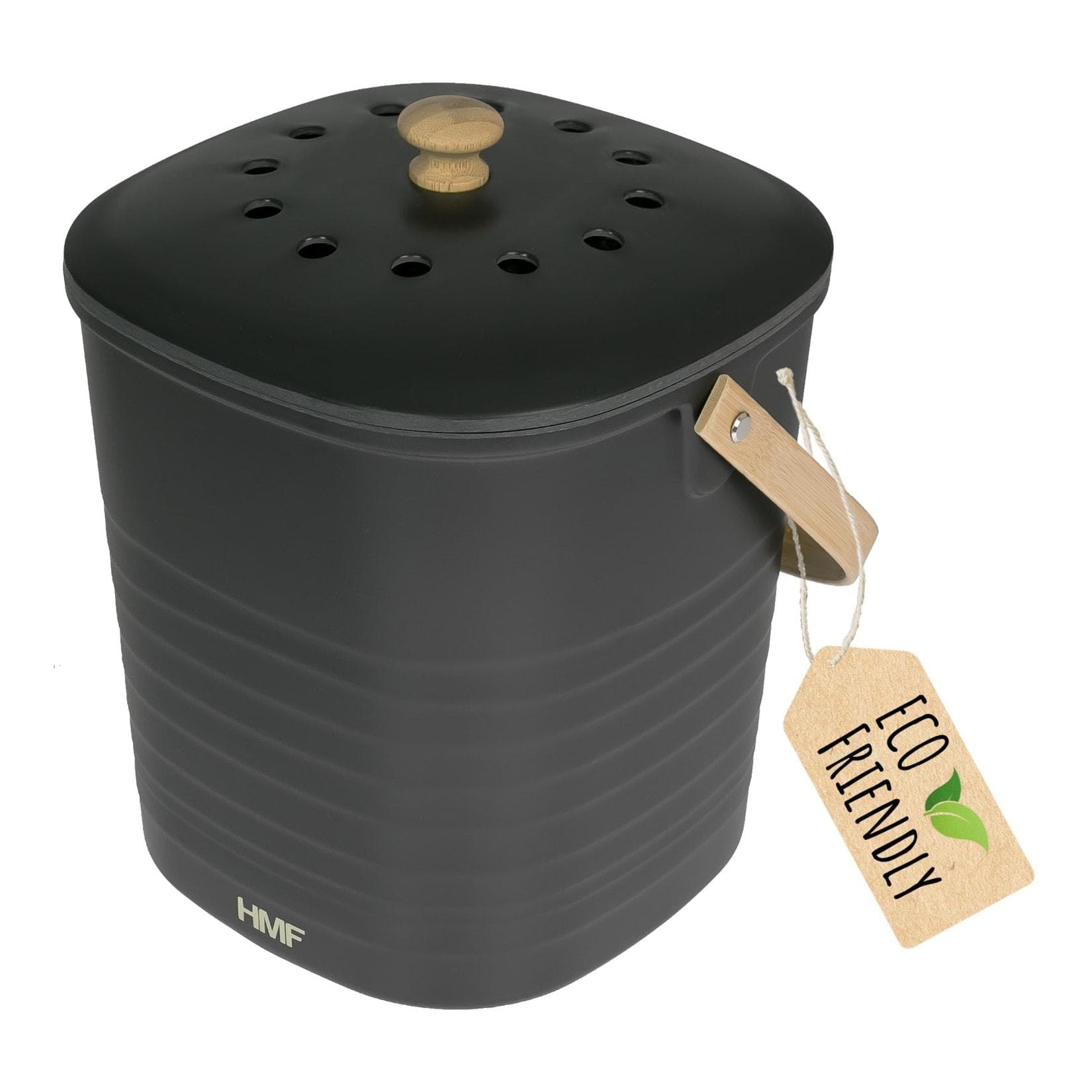 HMF 3780 Nachhaltiger Biomülleimer Küche 6 Liter Schwarz