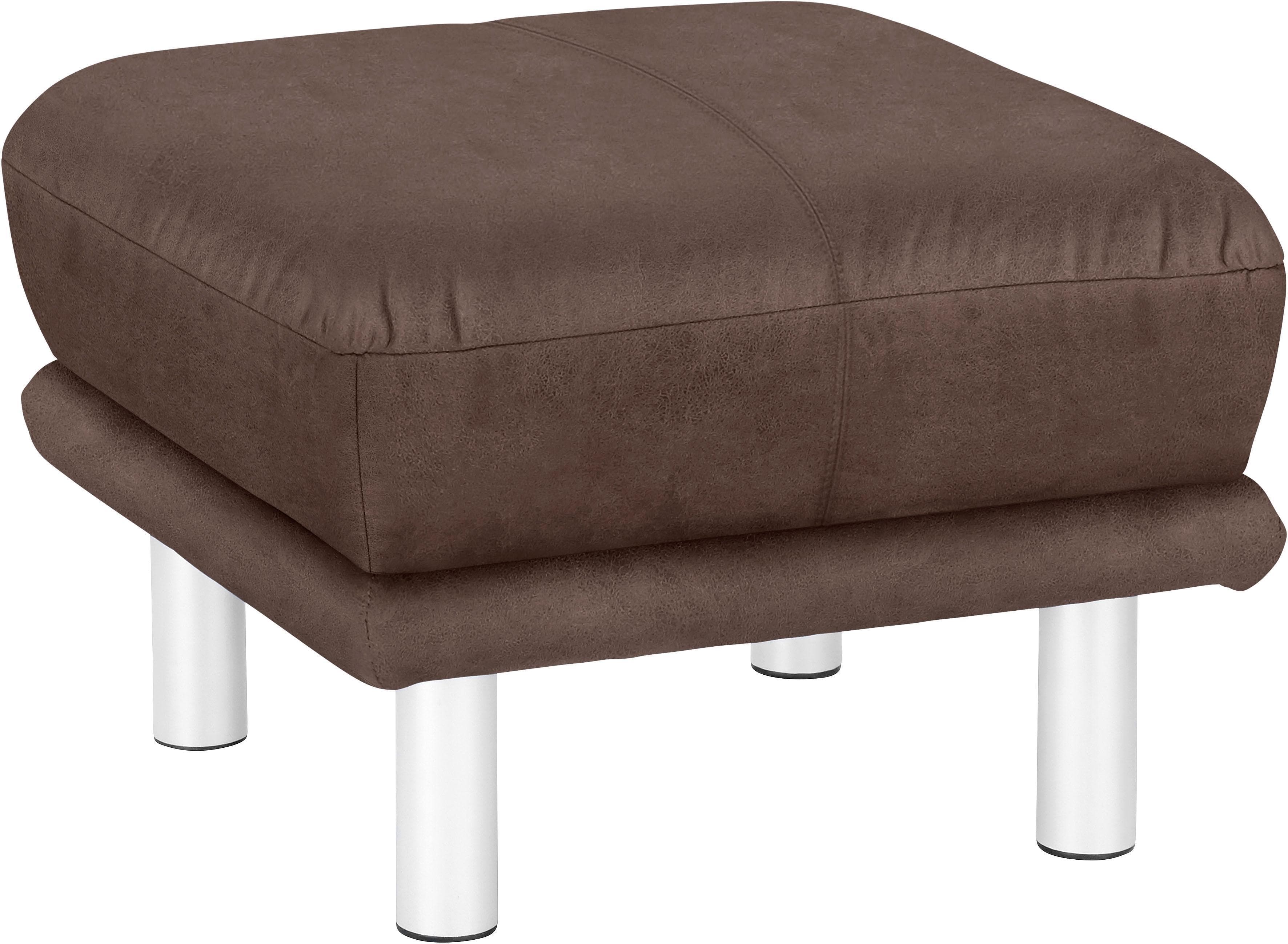 TRENDMANUFAKTUR Hocker Cecilia II Modern Braun Microfaser