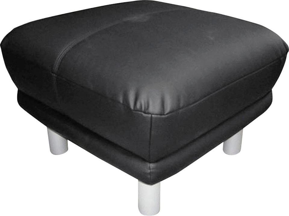 TRENDMANUFAKTUR Hocker Cecilia Schwarz Leder Microfaser
