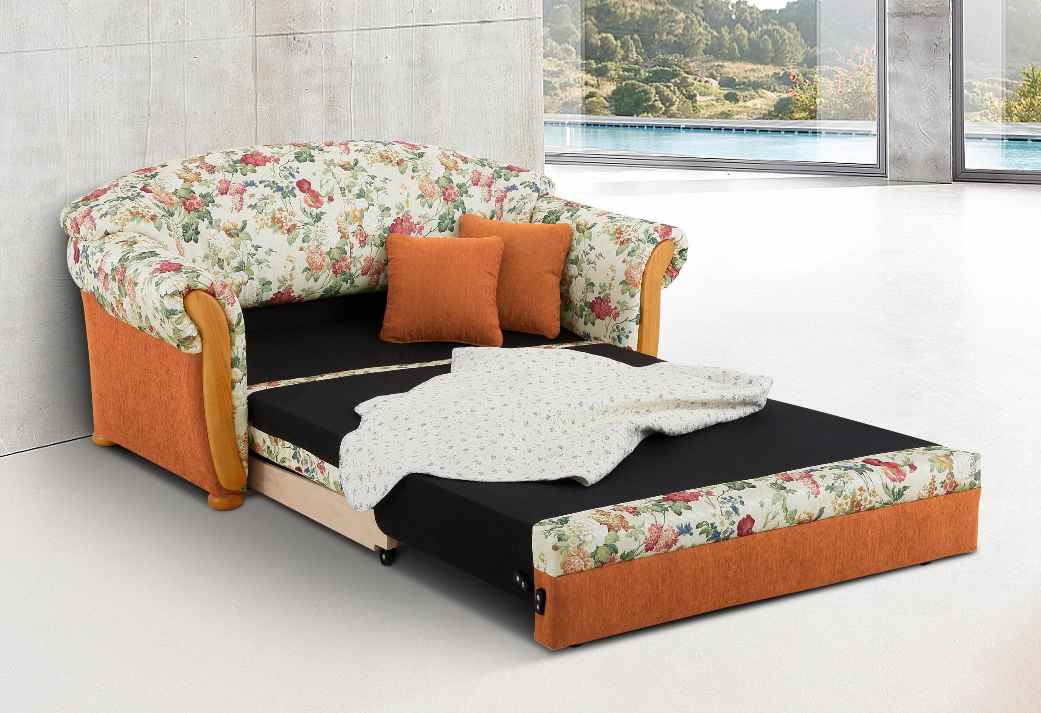 Home Affaire Milano Schlafsofa 2-Sitzer Landhaus-Stil Terrakotta