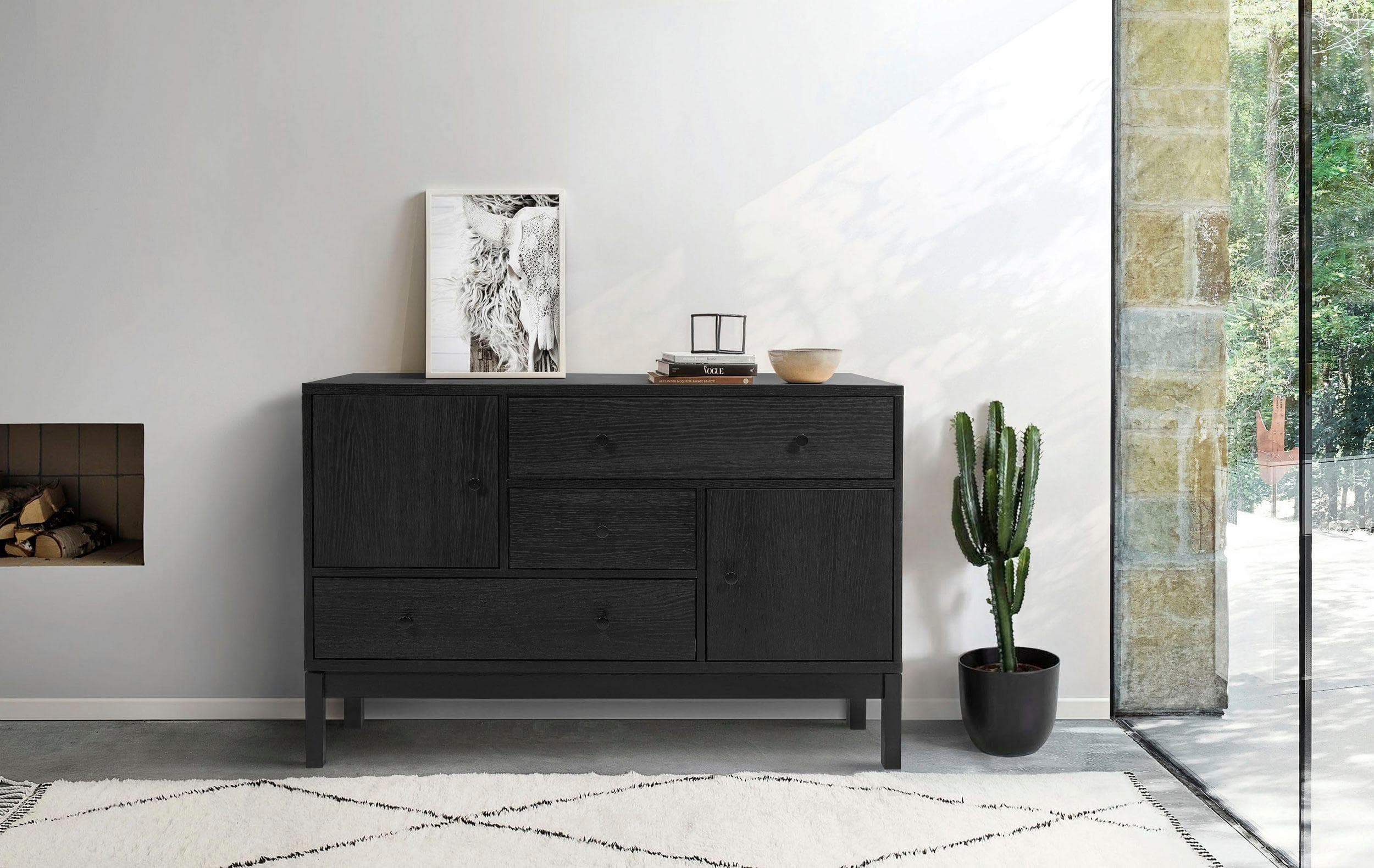 WOODMAN Sideboard Schwarz Skandinavisches Design