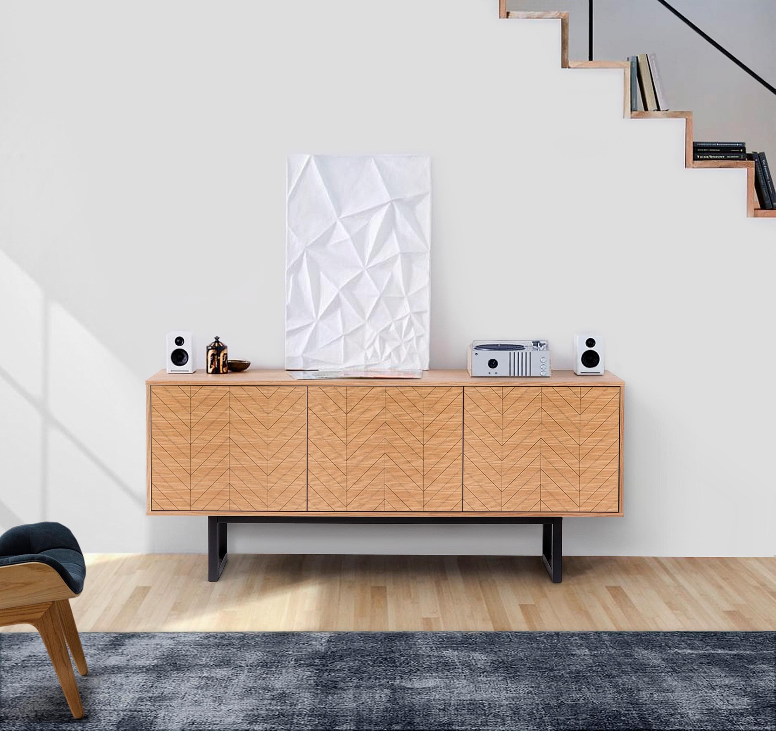 WOODMAN Sideboard Noella Eichefarben Skandinavisches Design