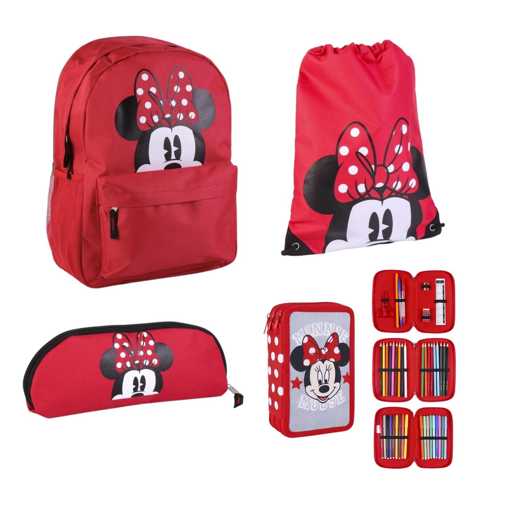 Disney Minnie Mouse Schulpaketangebot Komplett-Set 4-tlg. Kinder Bunt