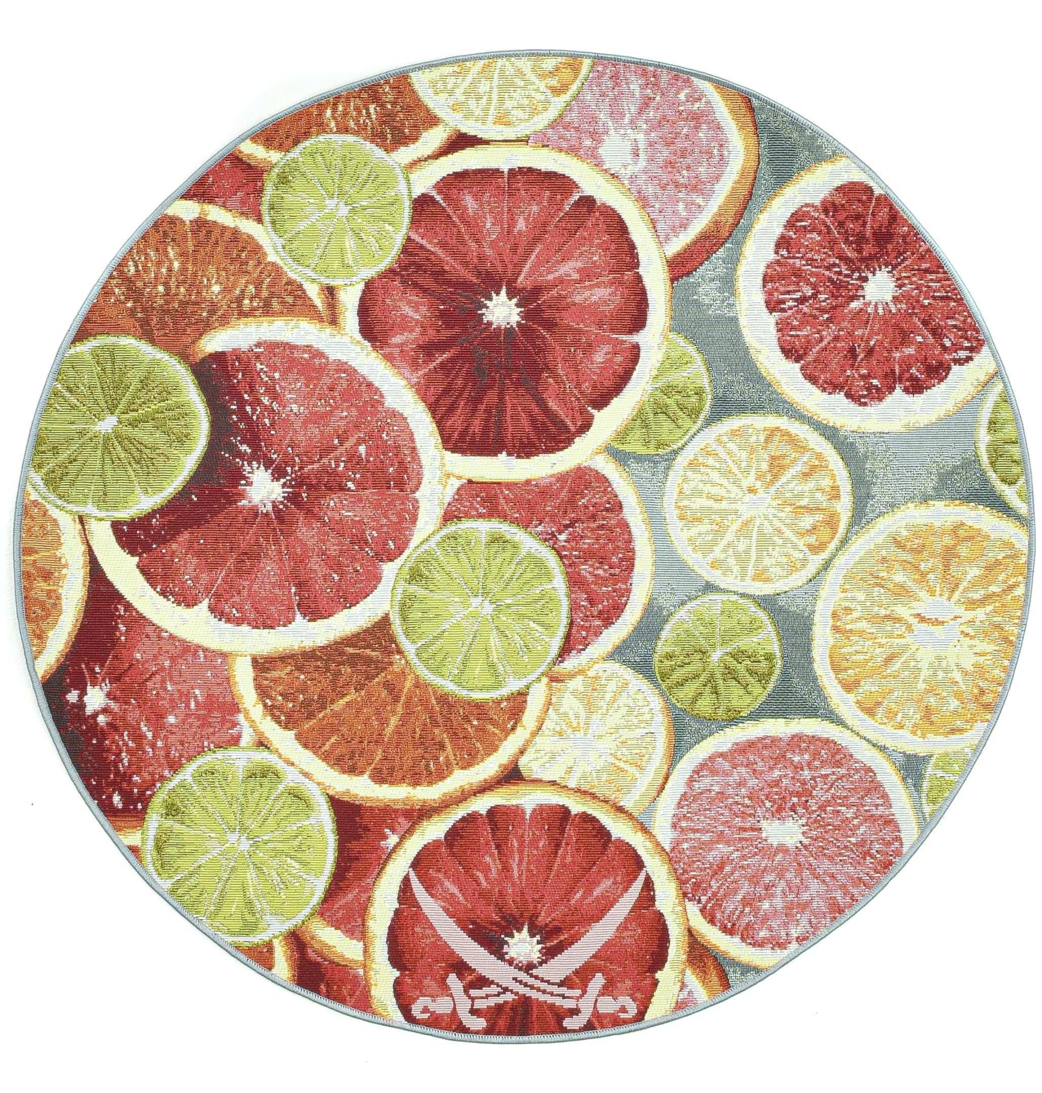 Sansibar Rantum Beach Teppich Rund Orange Polypropylen Outdoor