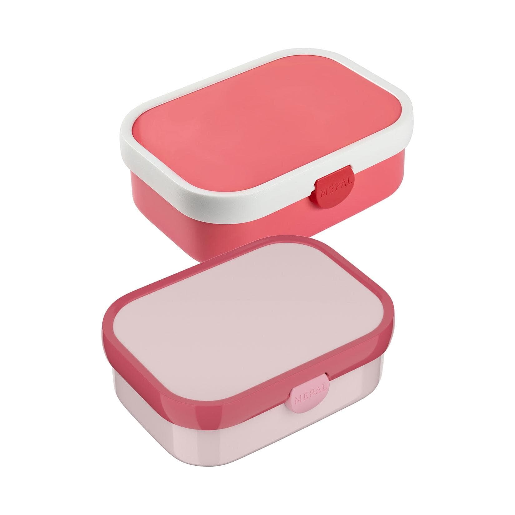 Mepal Campus Lunchbox 2er Set Pink mit Einsatz & Gabel 700 ml