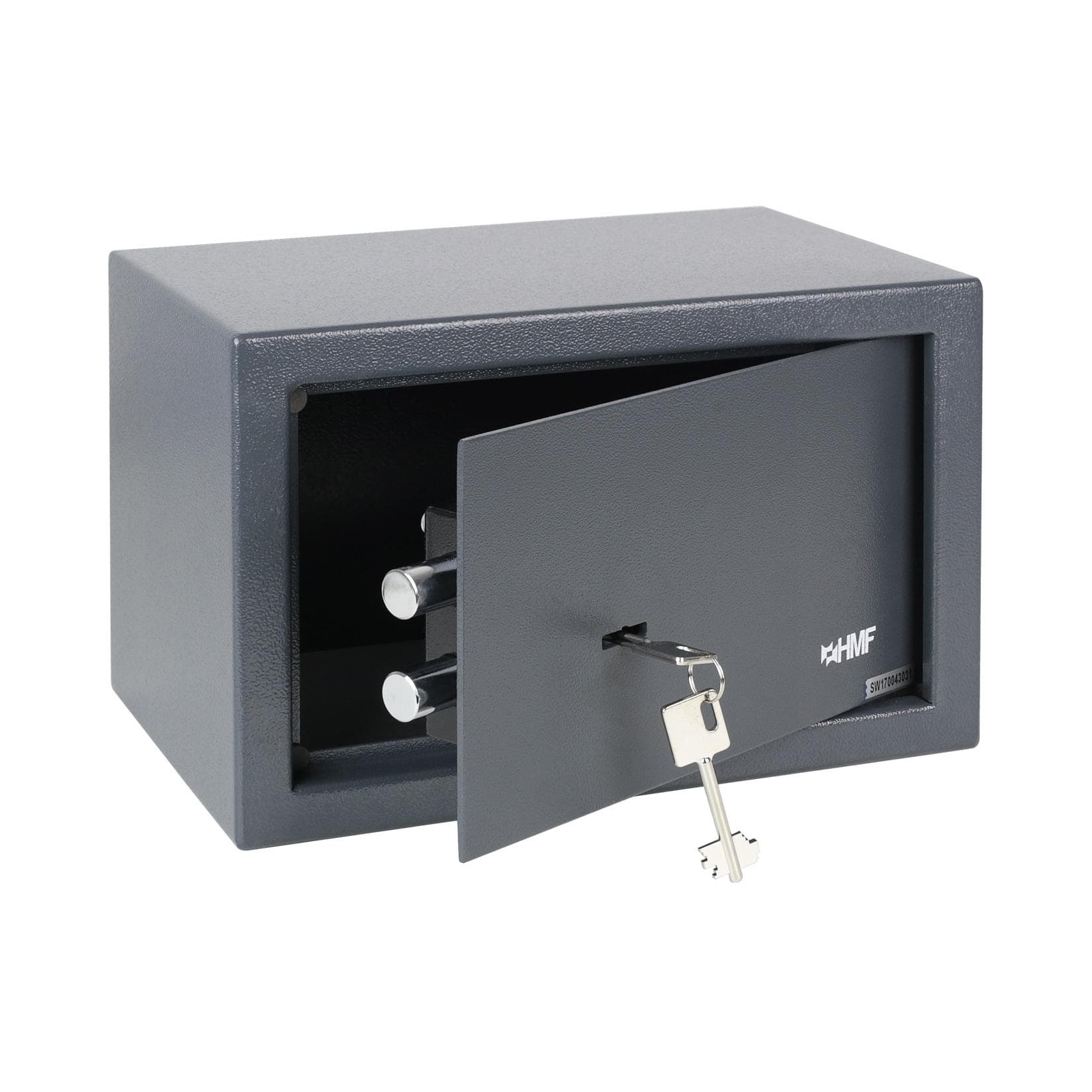 HMF 49200-11 Safe Tresor mit Schlüssel, Möbeltresor 31 x 20 x 20 cm Anthrazit