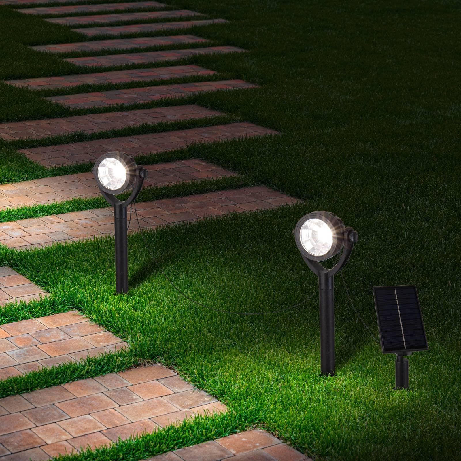 Näve LED Solarleuchte Stecklampe Außenleuchte Schwarz Garten Erdspieß
