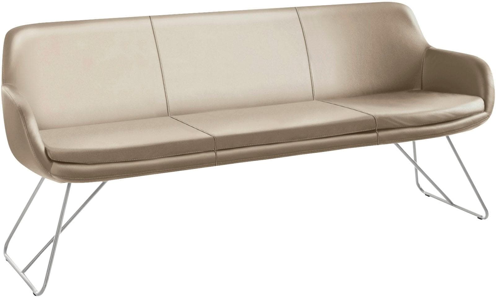 Musterring Essbank Tavia Beige Sand mit Edelstahl Gestell
