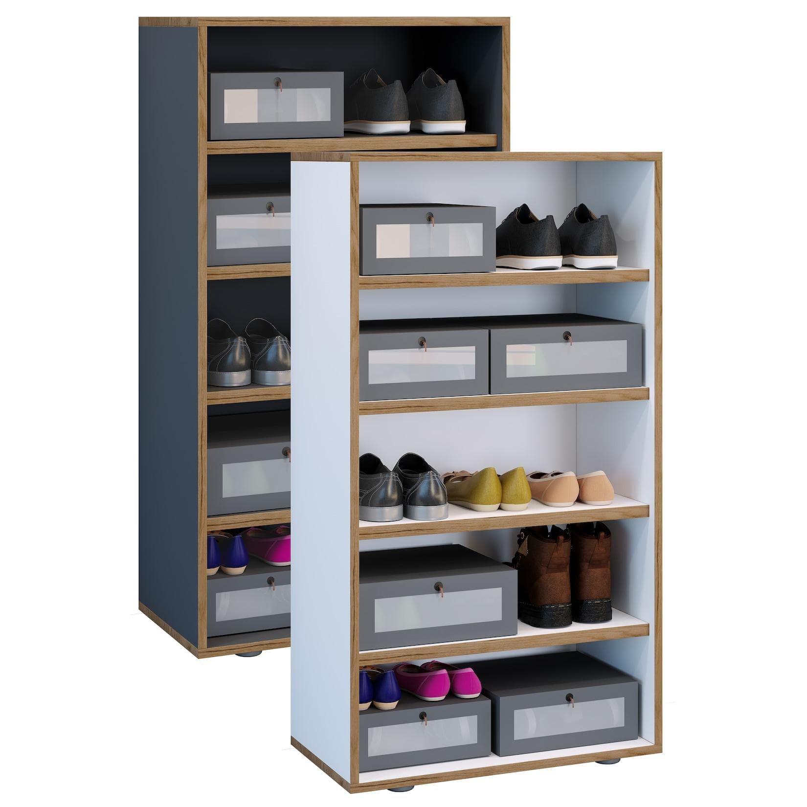 VCM Schuhregal Salia Weiß 5 Fächer Holz