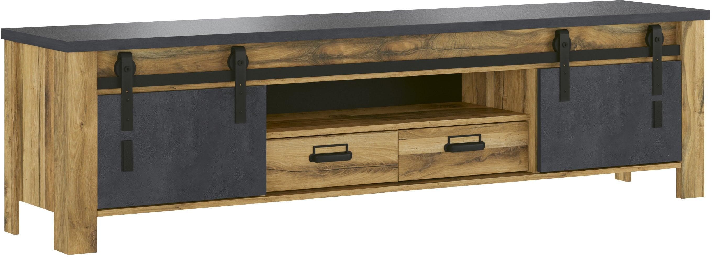 Home Affaire TV-Schrank York Grau Industrialdesign