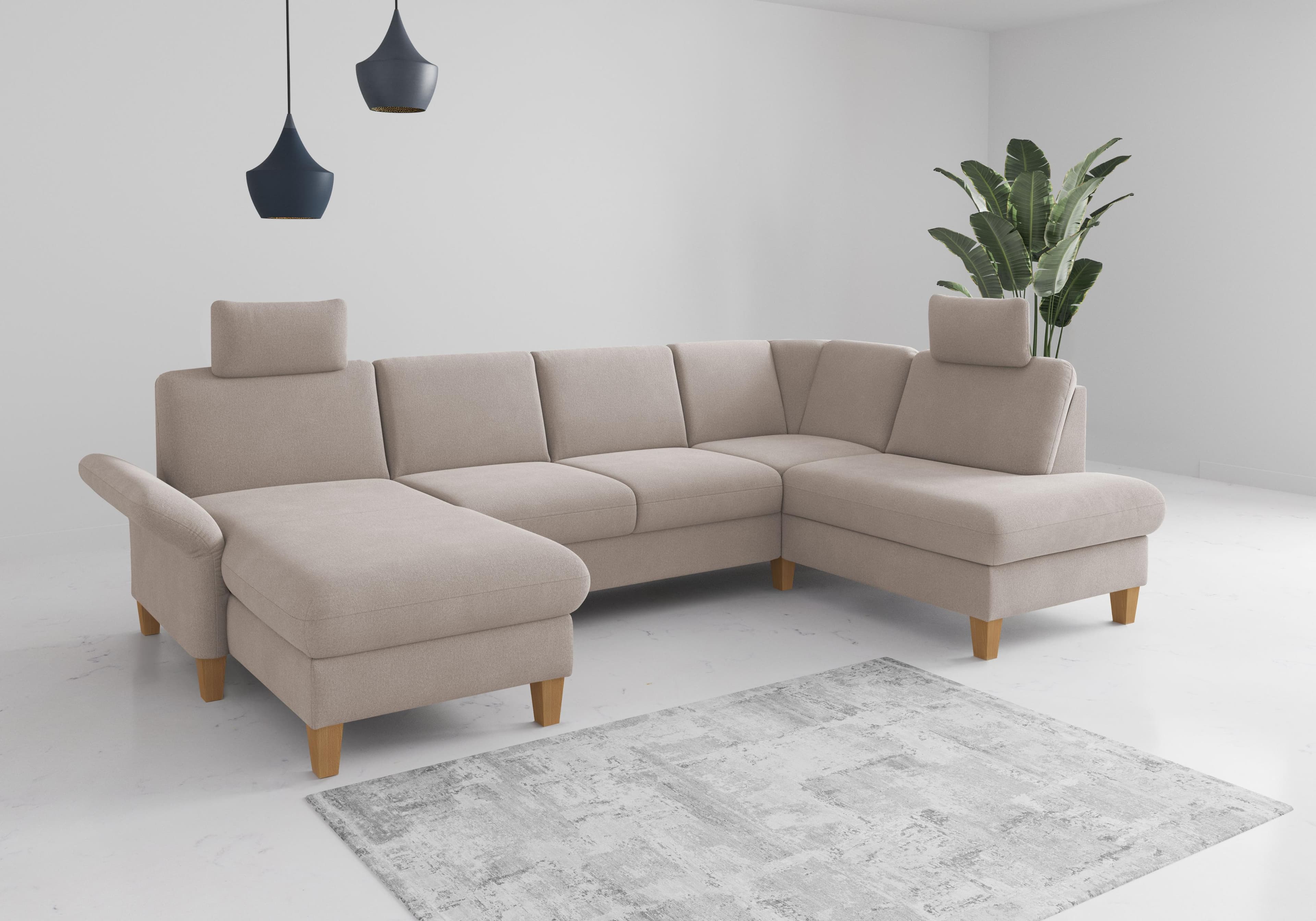 Wohnlandschaft im Landhausstil, grau, Polyester