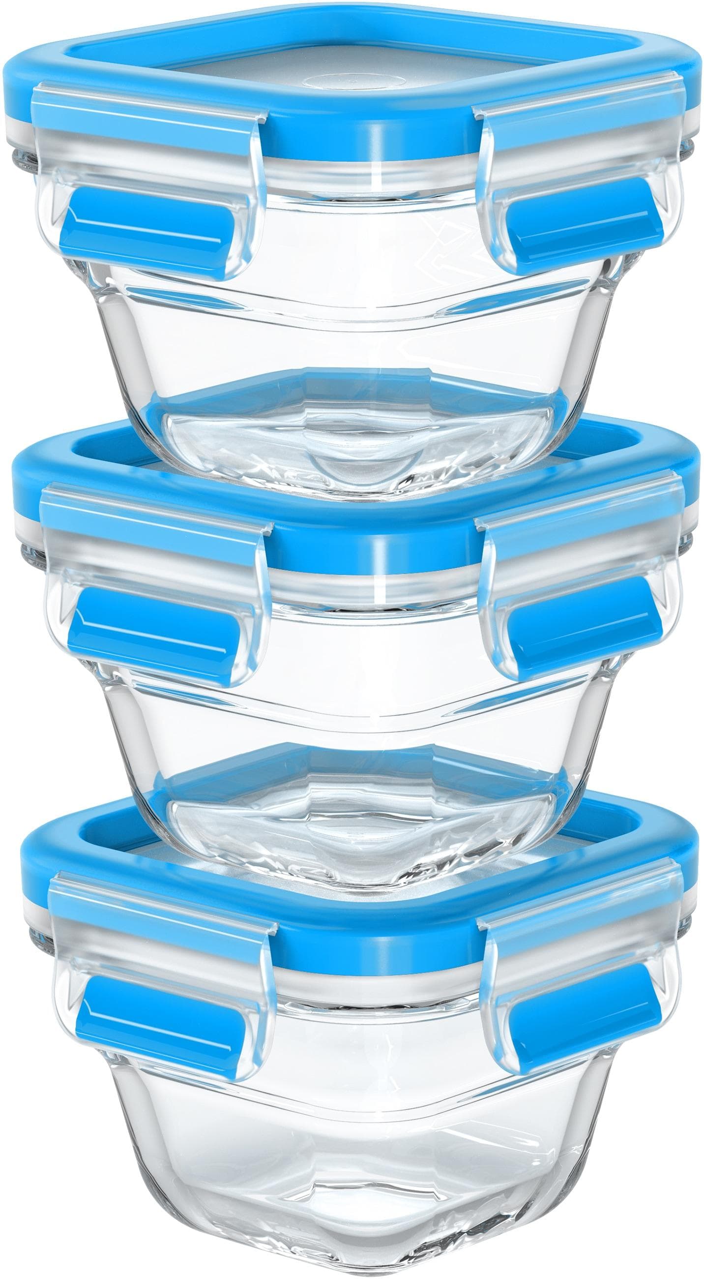 Frischhaltedose EMSA Clip & Close Glas Blau 3 x 0,18L